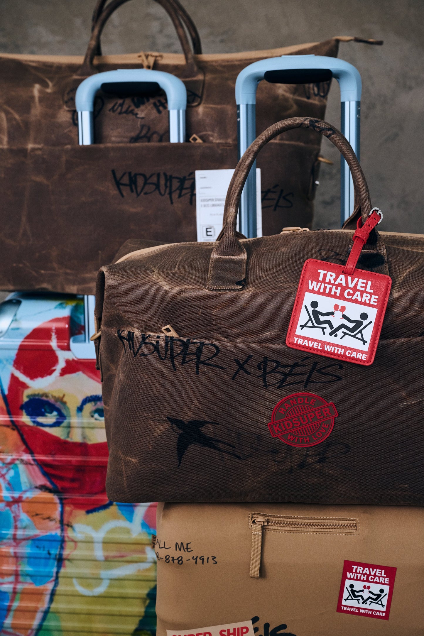 BÉIS x KidSuper The Pro Luggage Tag in Red
