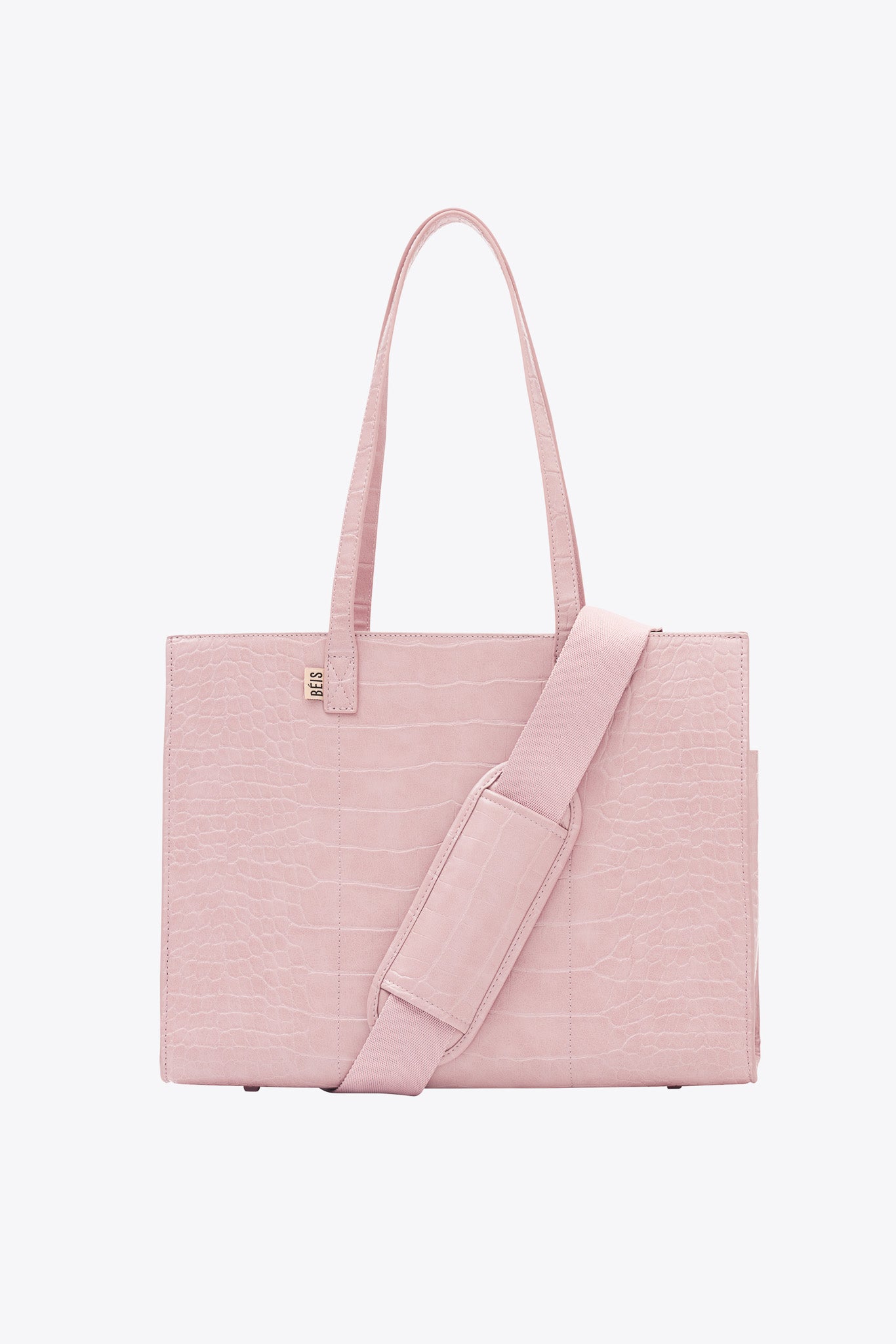 BÉIS 'The Work Tote' in Atlas Pink - Pink Laptop Tote Bag & Office Work Tote