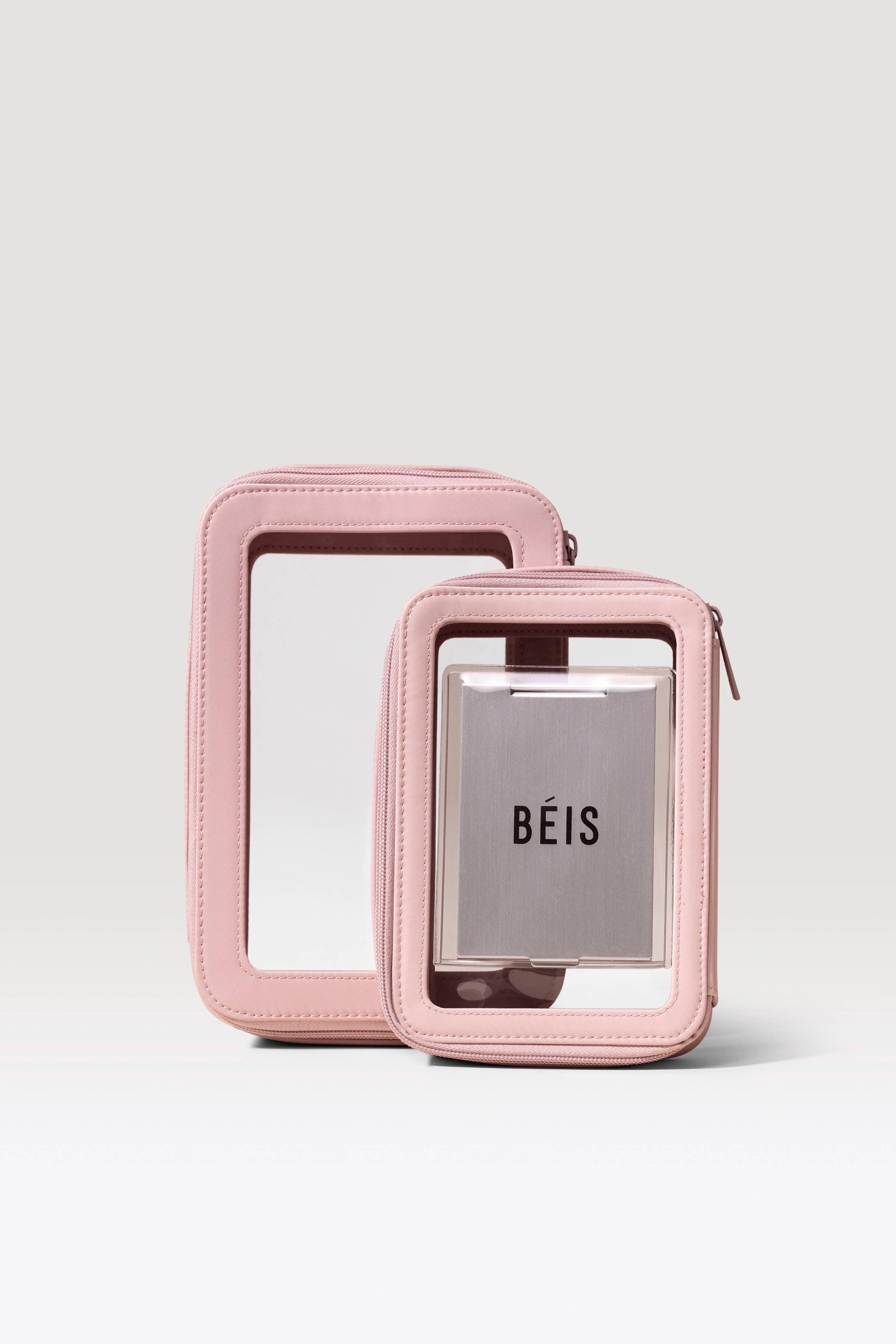 BÉIS 'The In Flight Cosmetic Set' in Atlas Pink - Pink Carry On