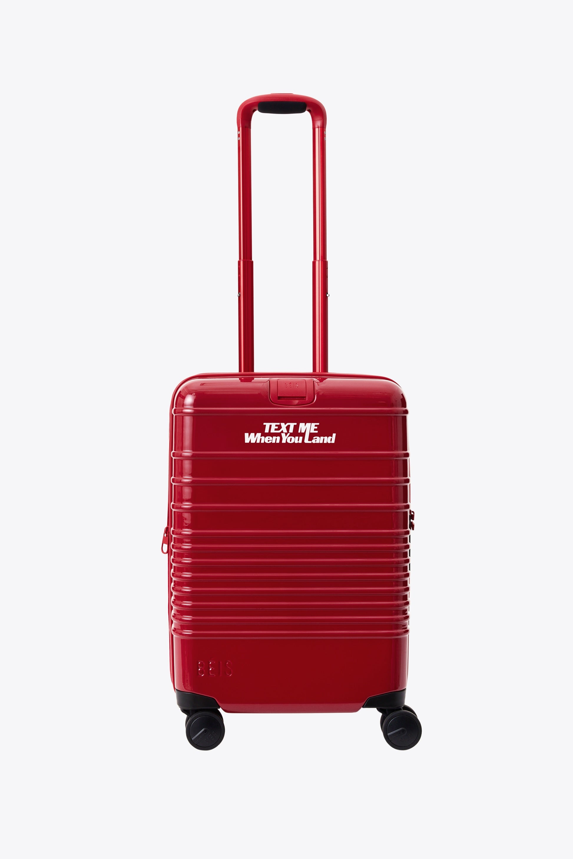 BEIS x Lonely Ghost The Carry On Roller in Text Me Red Red Carry On Luggage Suitcase