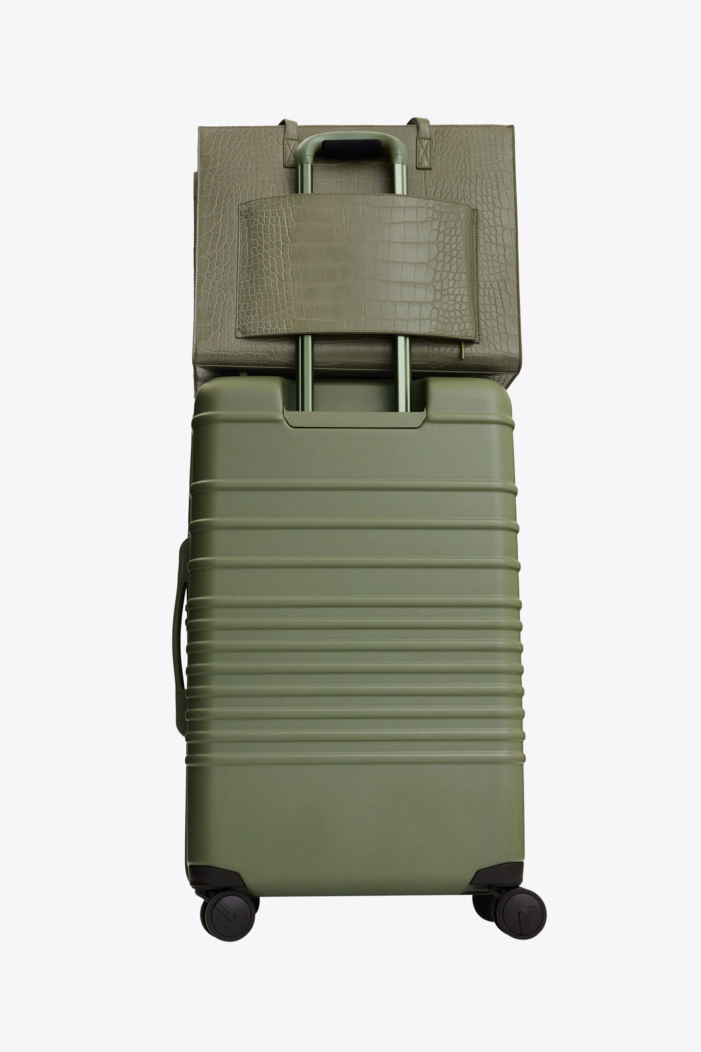 Le grand fourre-tout de travail en croco olive