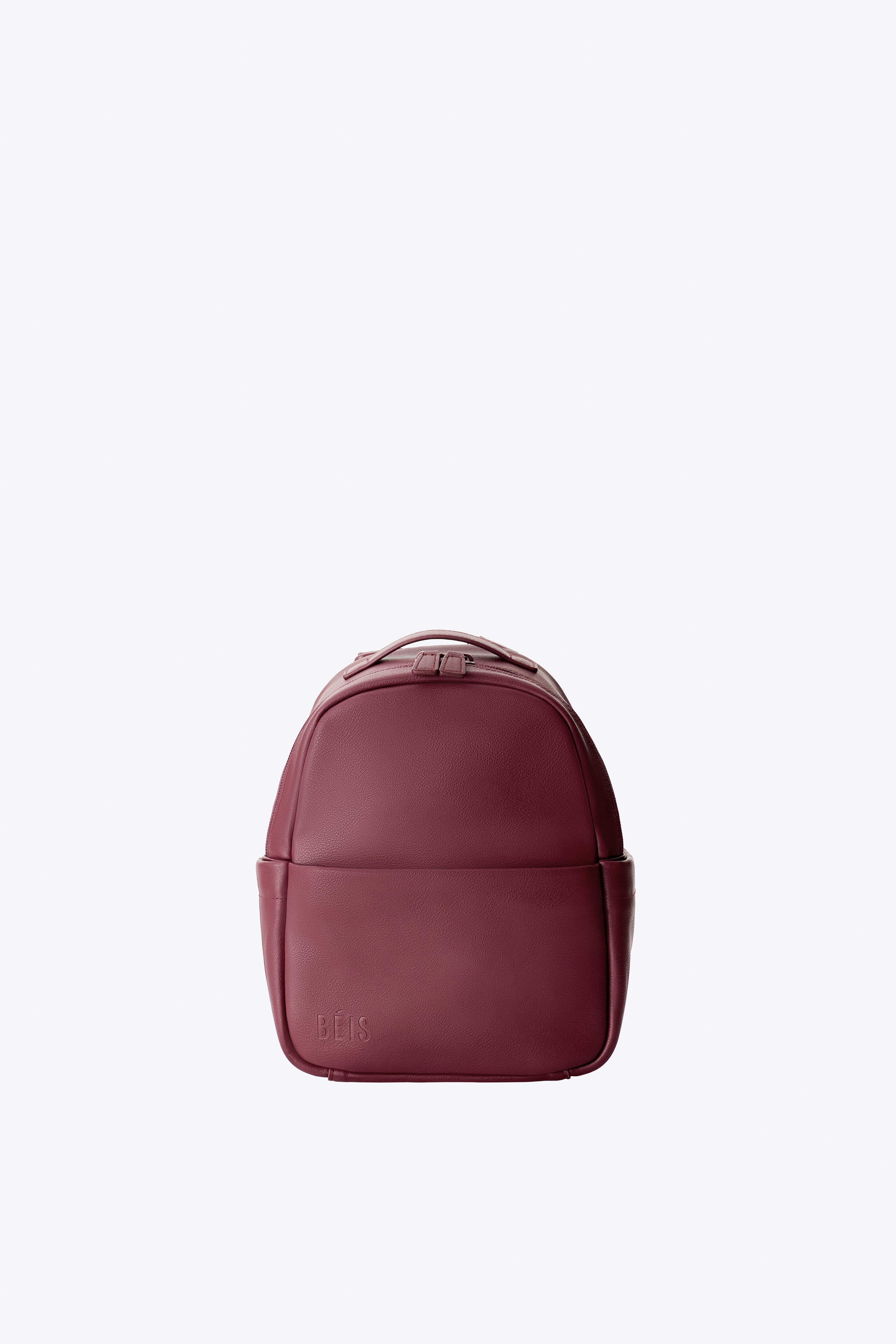 BÉIS 'The Essential Mini Backpack' in Burgundy - Small Backpacks for Travel, School & Work