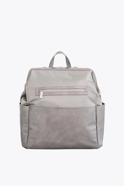baby bag backpack leather BÉIS The Diaper Bag in Grey
