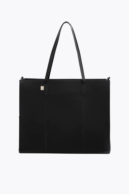 Large Black Work Tote - Designer Laptop Bag for Women
