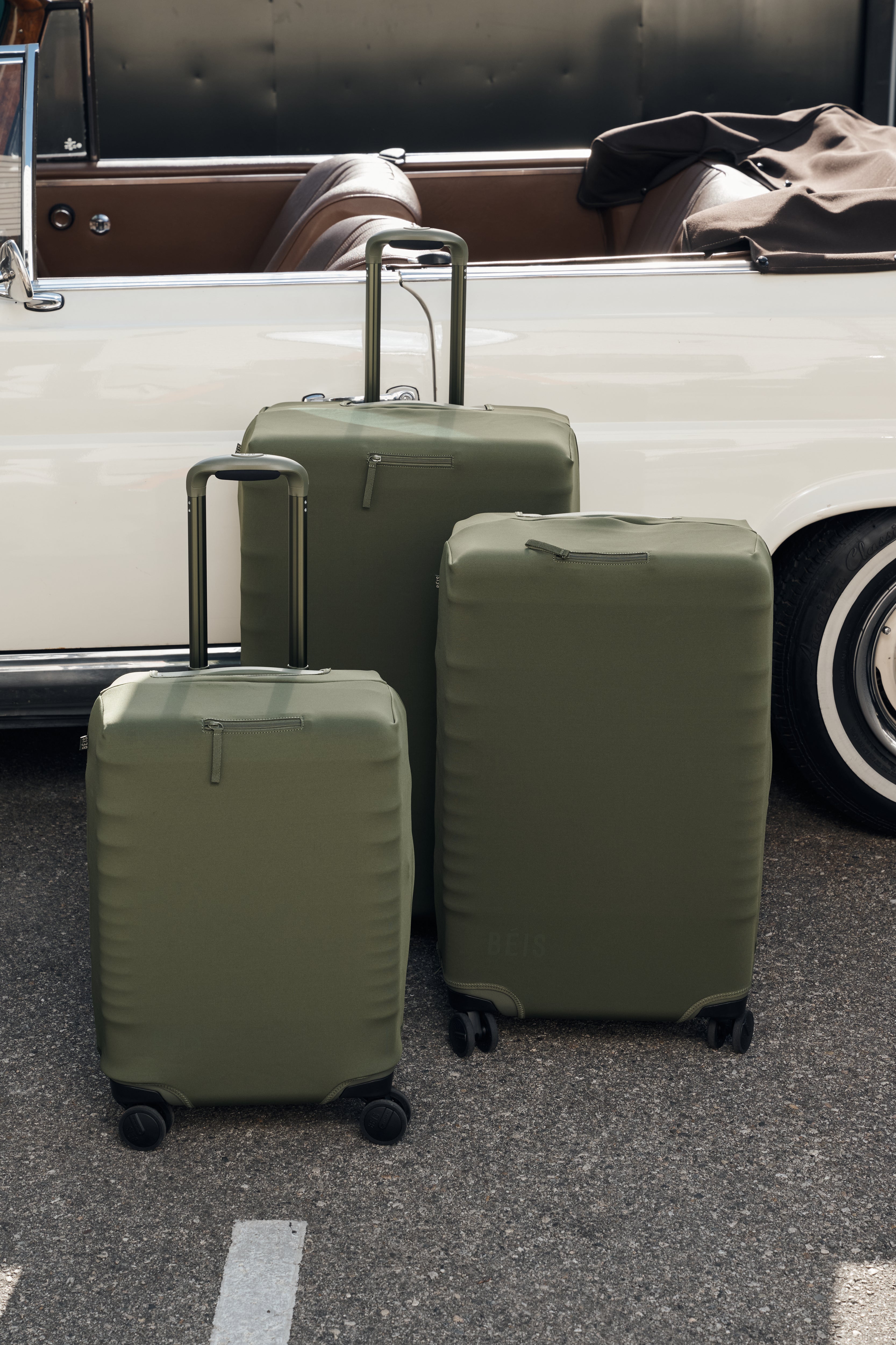 BÉIS 'The Large Check-In Roller' in Olive - Olive Green Large 29