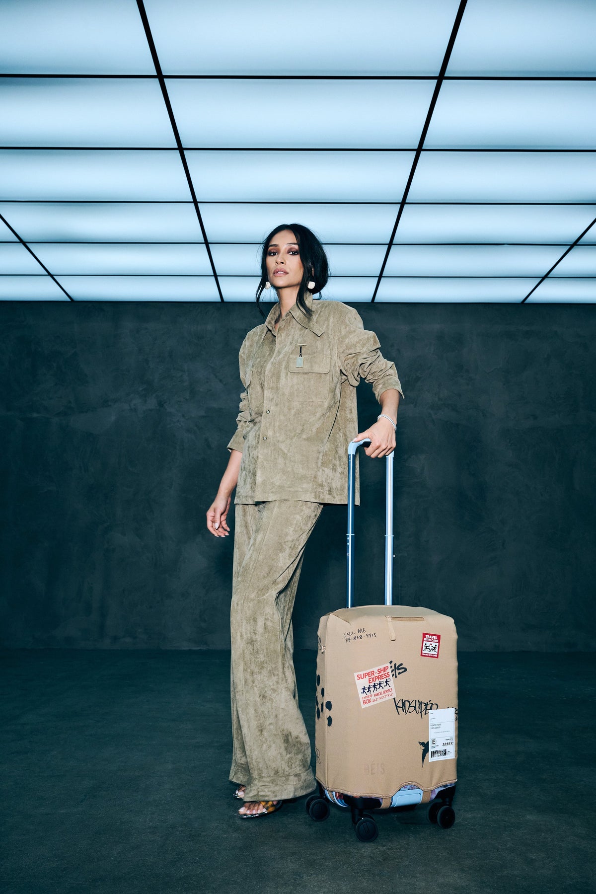 BÉIS x KidSuper The Hybrid Carry-On Luggage Cover in Cargo