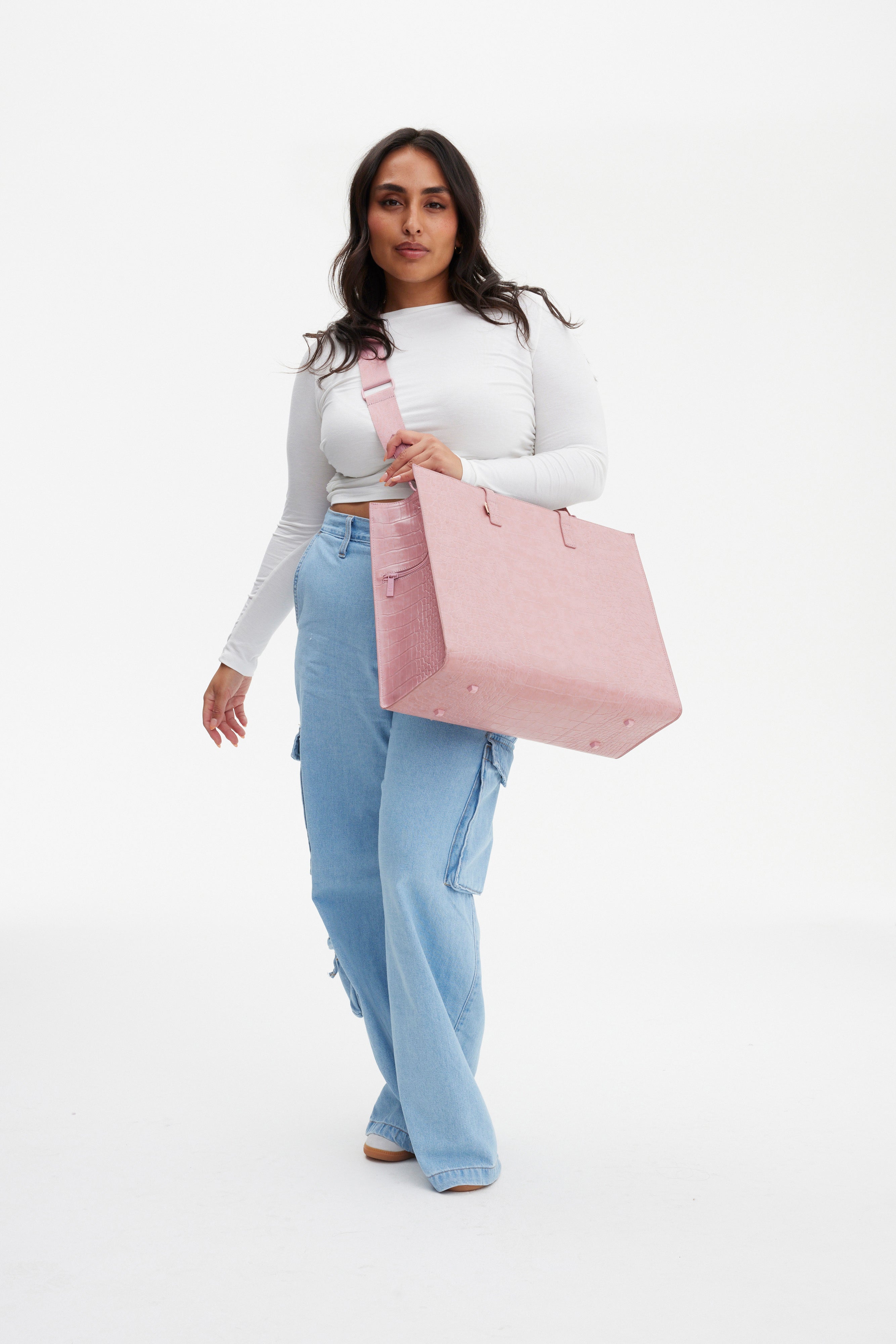 BÉIS 'The Large Work Tote' in Atlas Pink - Large Pink Work Tote