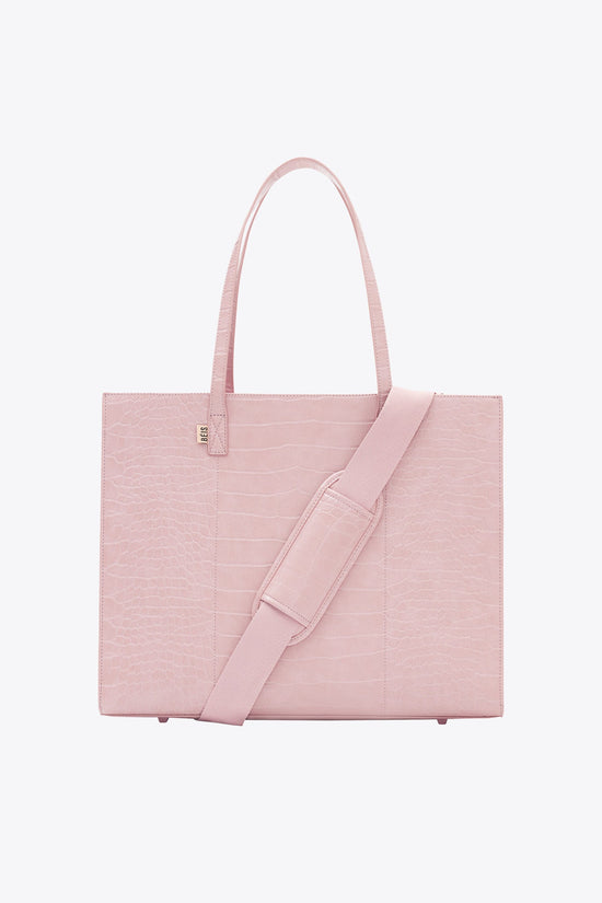 The Large Work Tote in Atlas Pink Croc