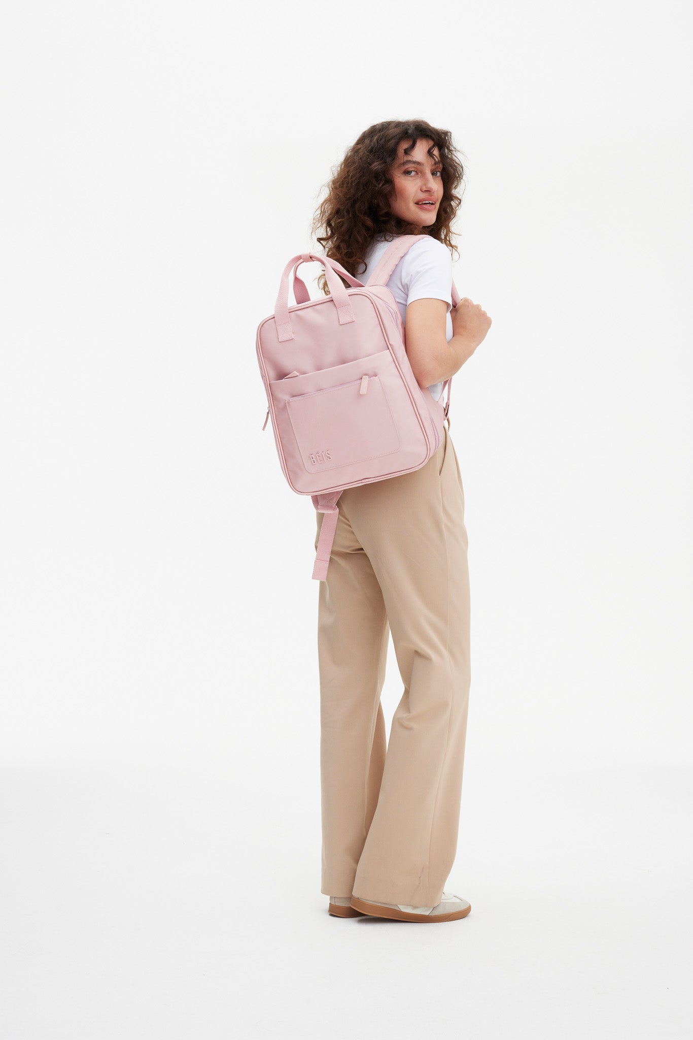 The Expandable Backpack in Atlas Pink