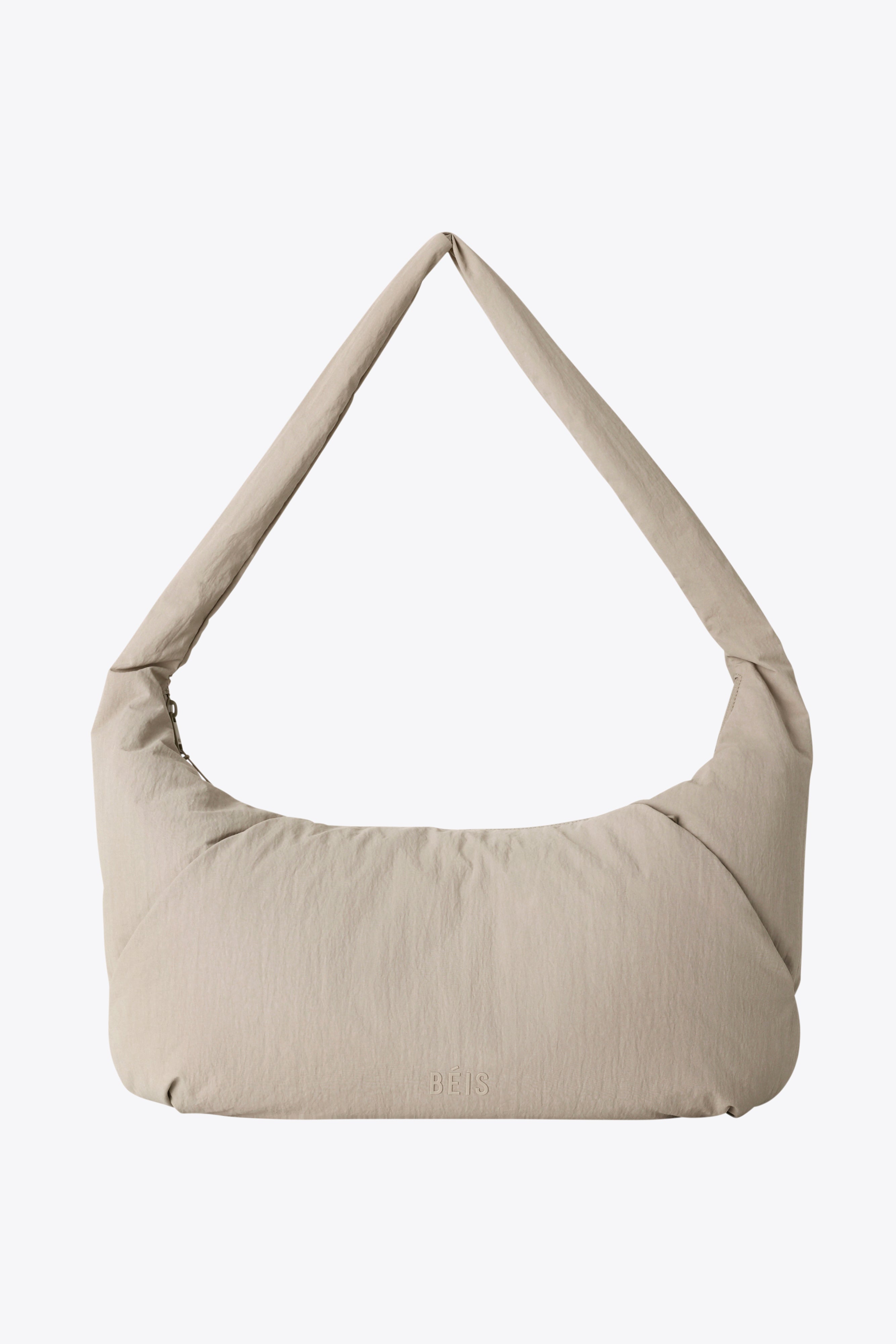 BÉIS 'The Oversized Crescent Catchall' in Oat - Large Crescent Crossbody Bag in Oat