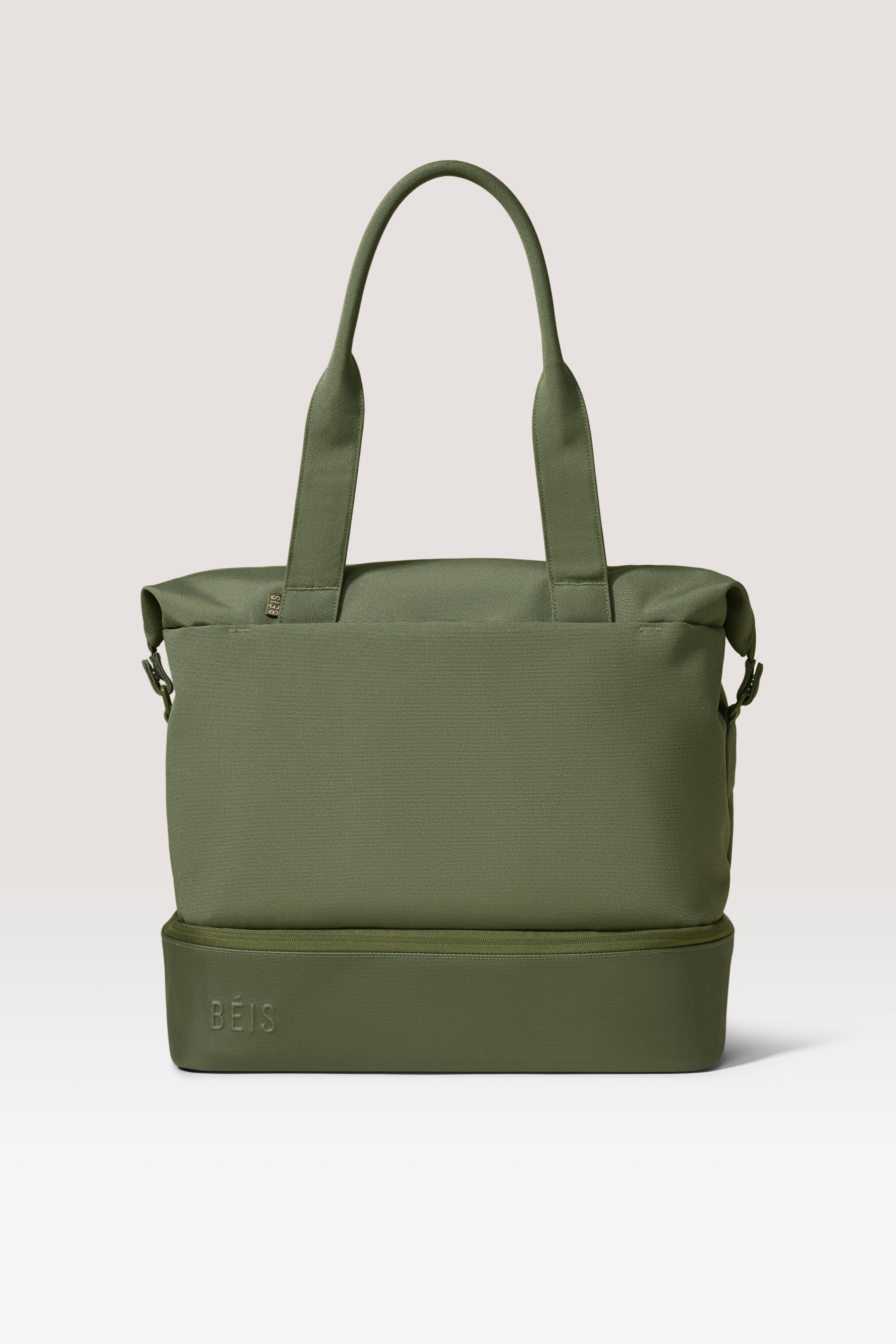 BÉIS 'The Mini Weekender' in Olive - Small Olive Green Duffle