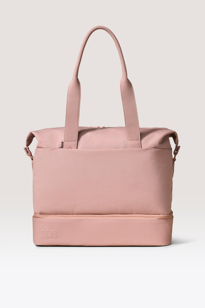 BÉIS 'The Weekender' in Atlas Pink - Weekender Travel Bag in Pink