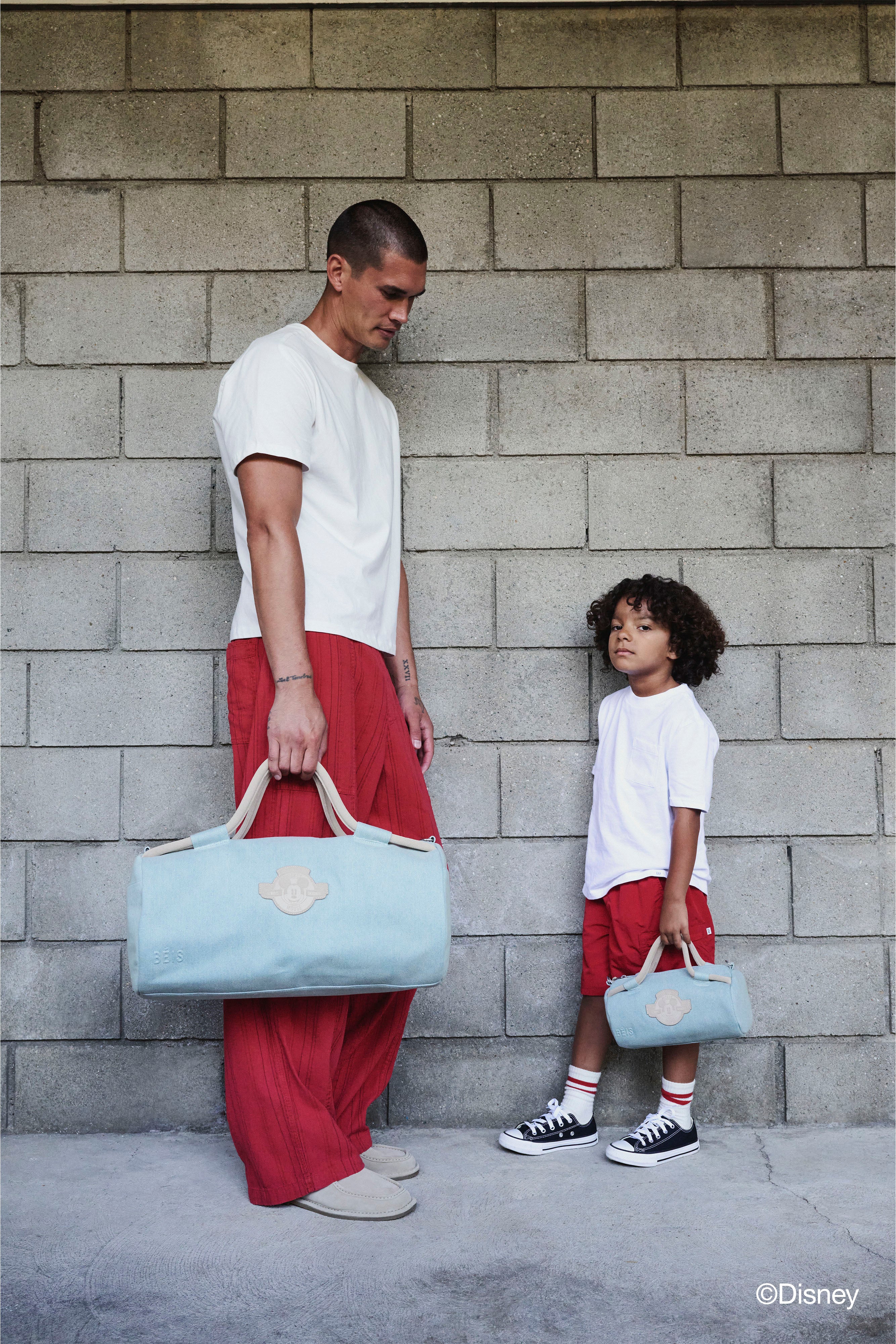 BÉIS 'The Disney Small Duffle' in Blue Jeans - Blue Small Disney