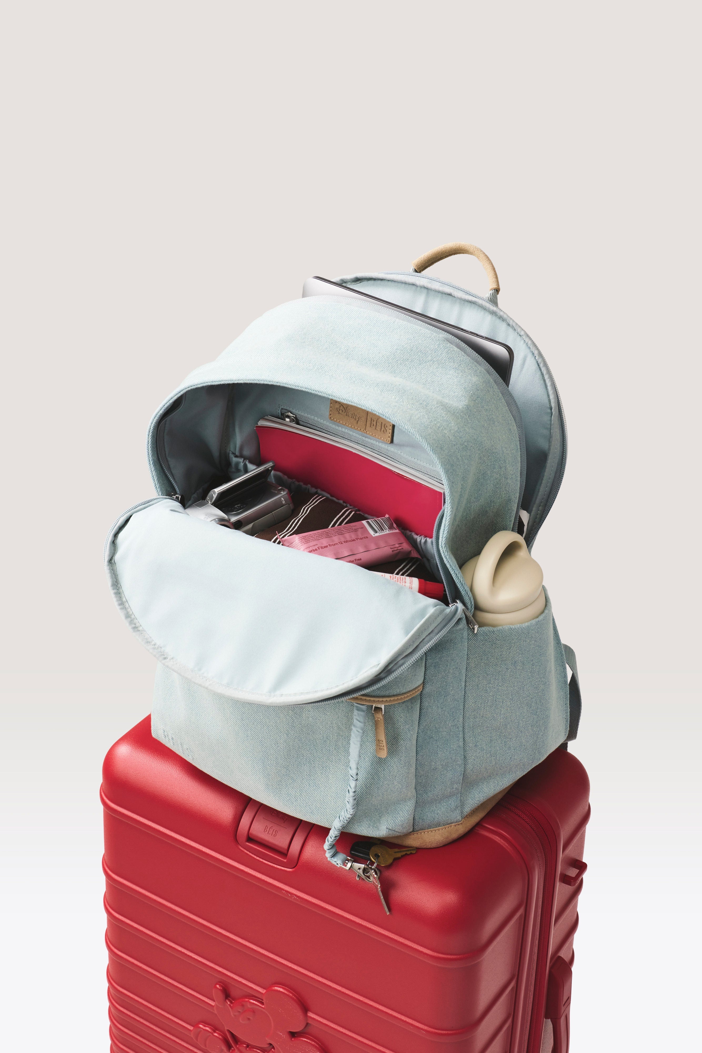 BÉIS 'The Disney Backpack' in Blue Jeans - Blue Travel Disney Backpack