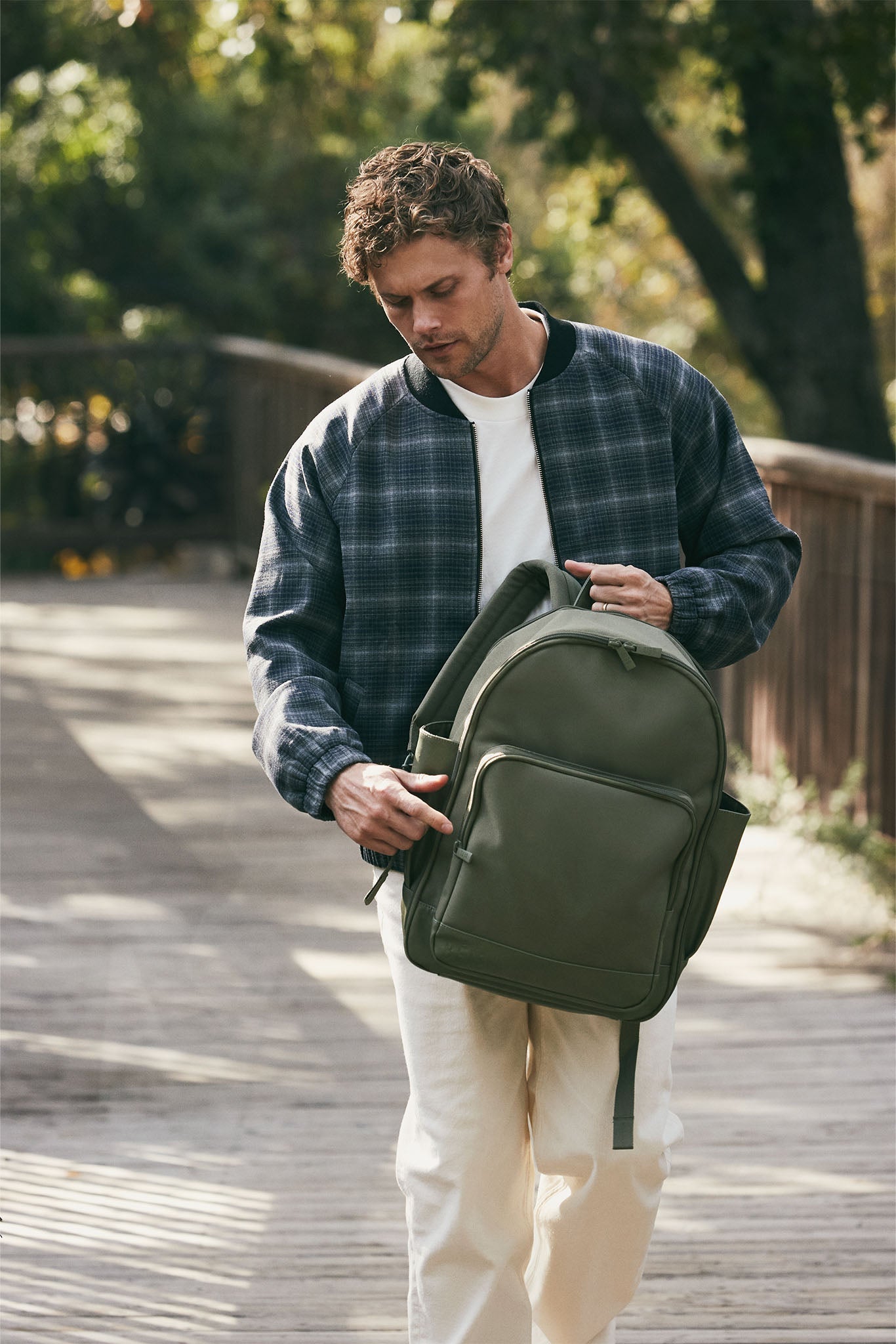 Olive shop green bookbag