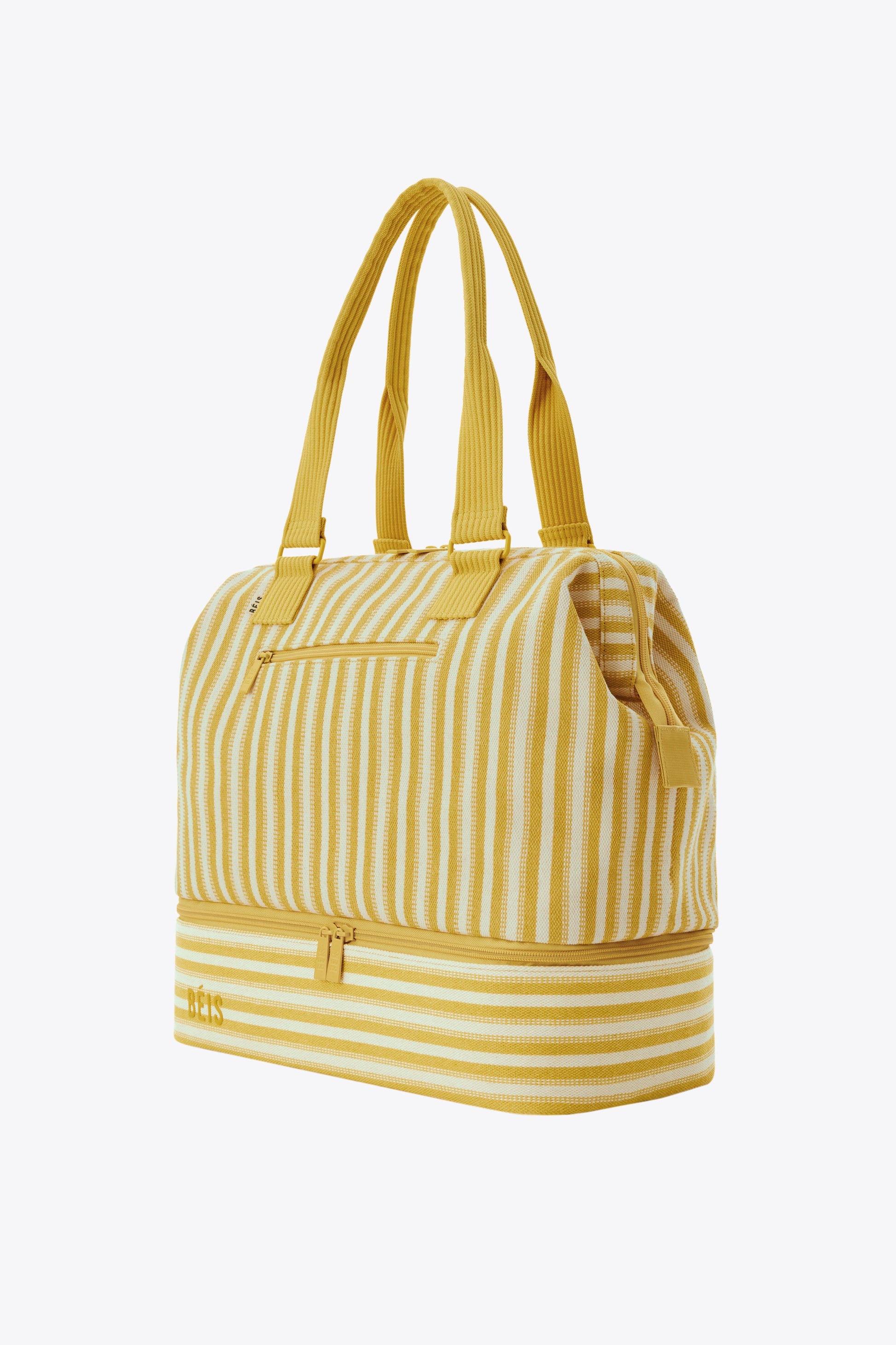 BÉIS ‘The Mini Weekender’ in Honey Stripe - Yellow Striped Small