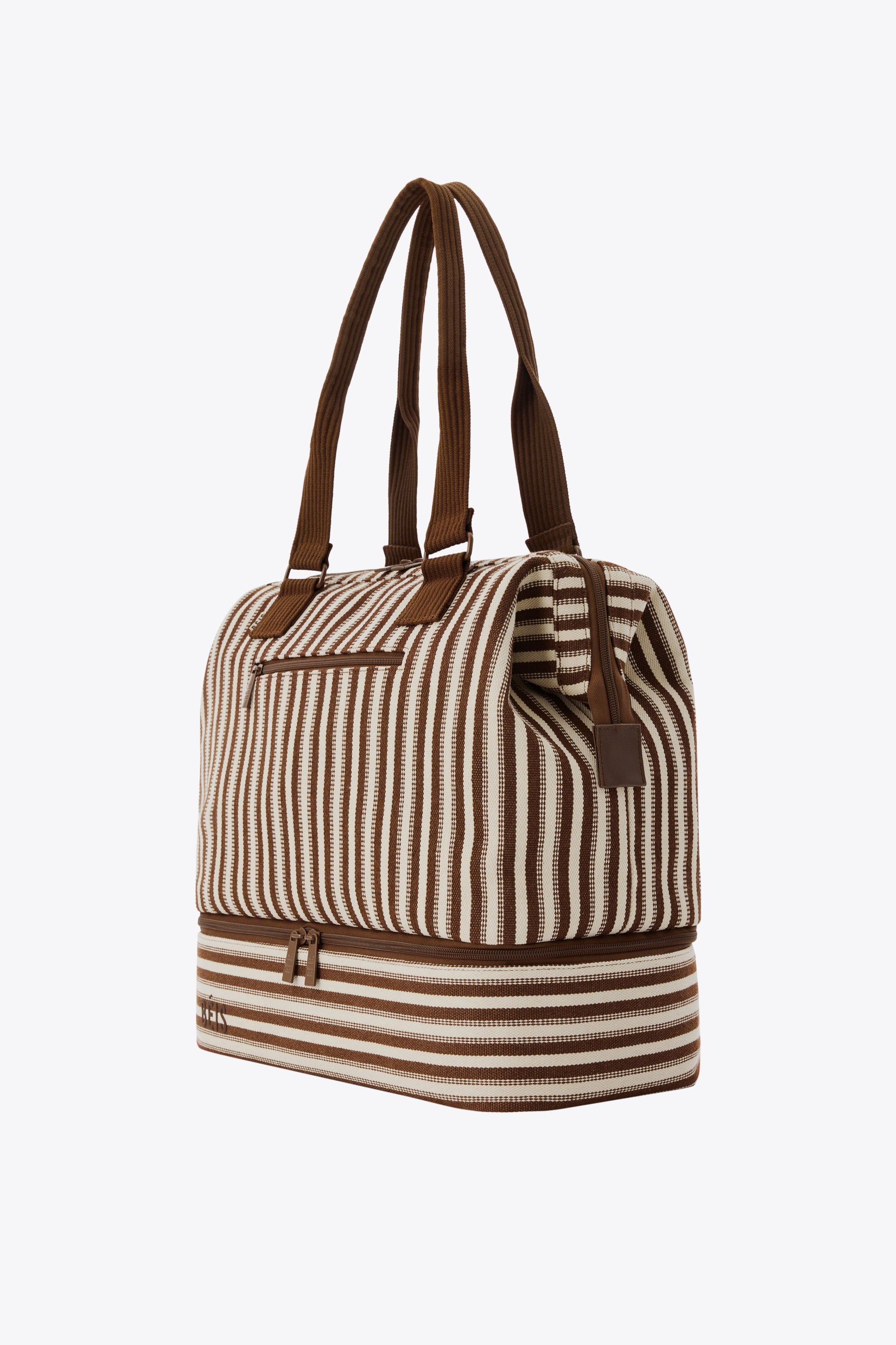 BÉIS 'The Mini Weekender' in Maple Stripe Maple Striped Small