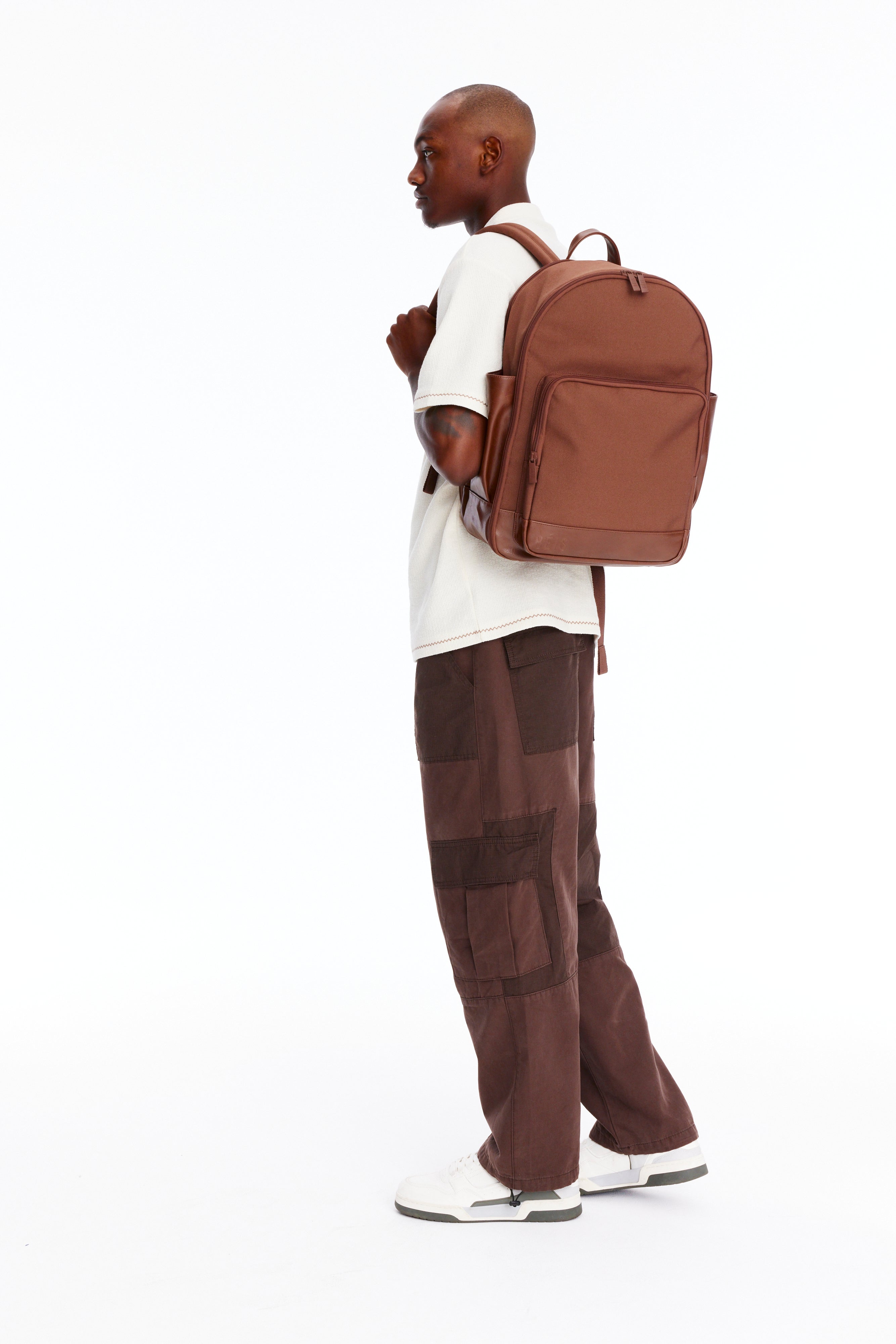 Béis 'The Backpack' in Maple - Brown Laptop Backpack For Work & Travel