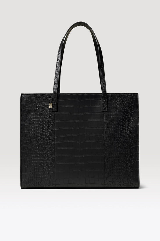 Le grand fourre-tout de travail en croco noir