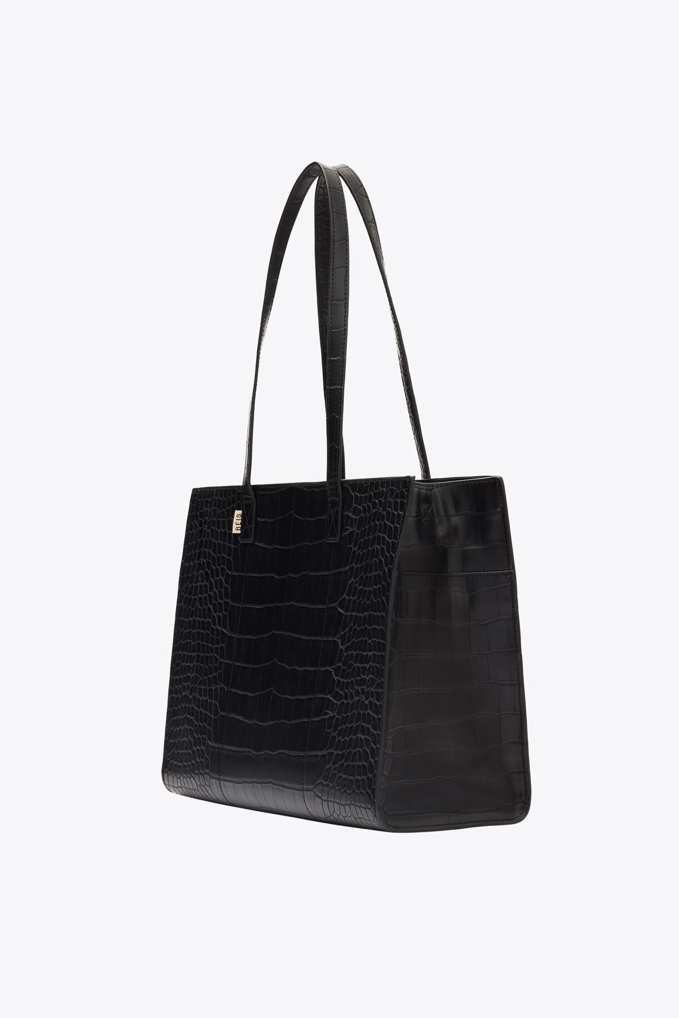 Black leather work tote online