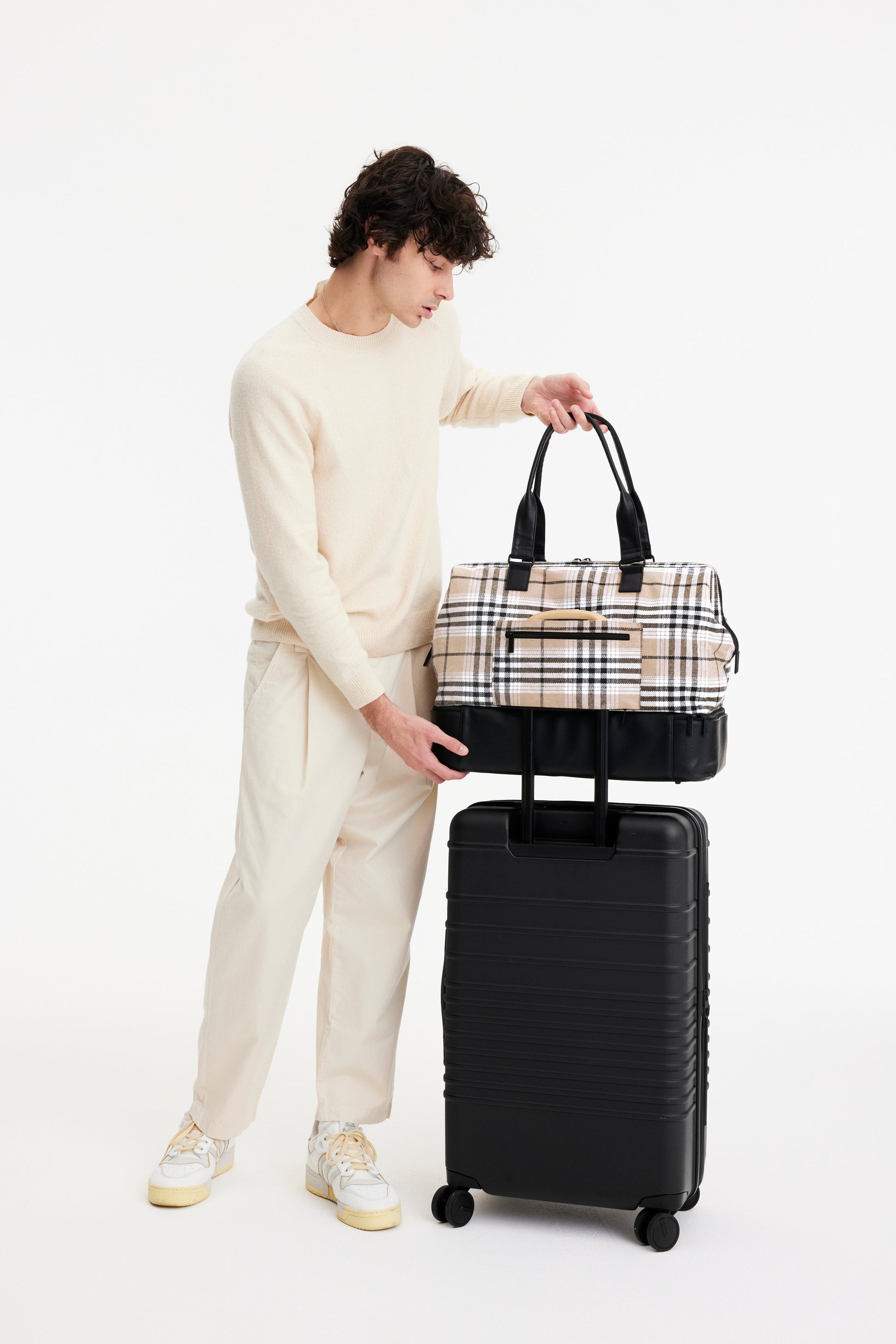 Beis plaid weekender bag Outlet