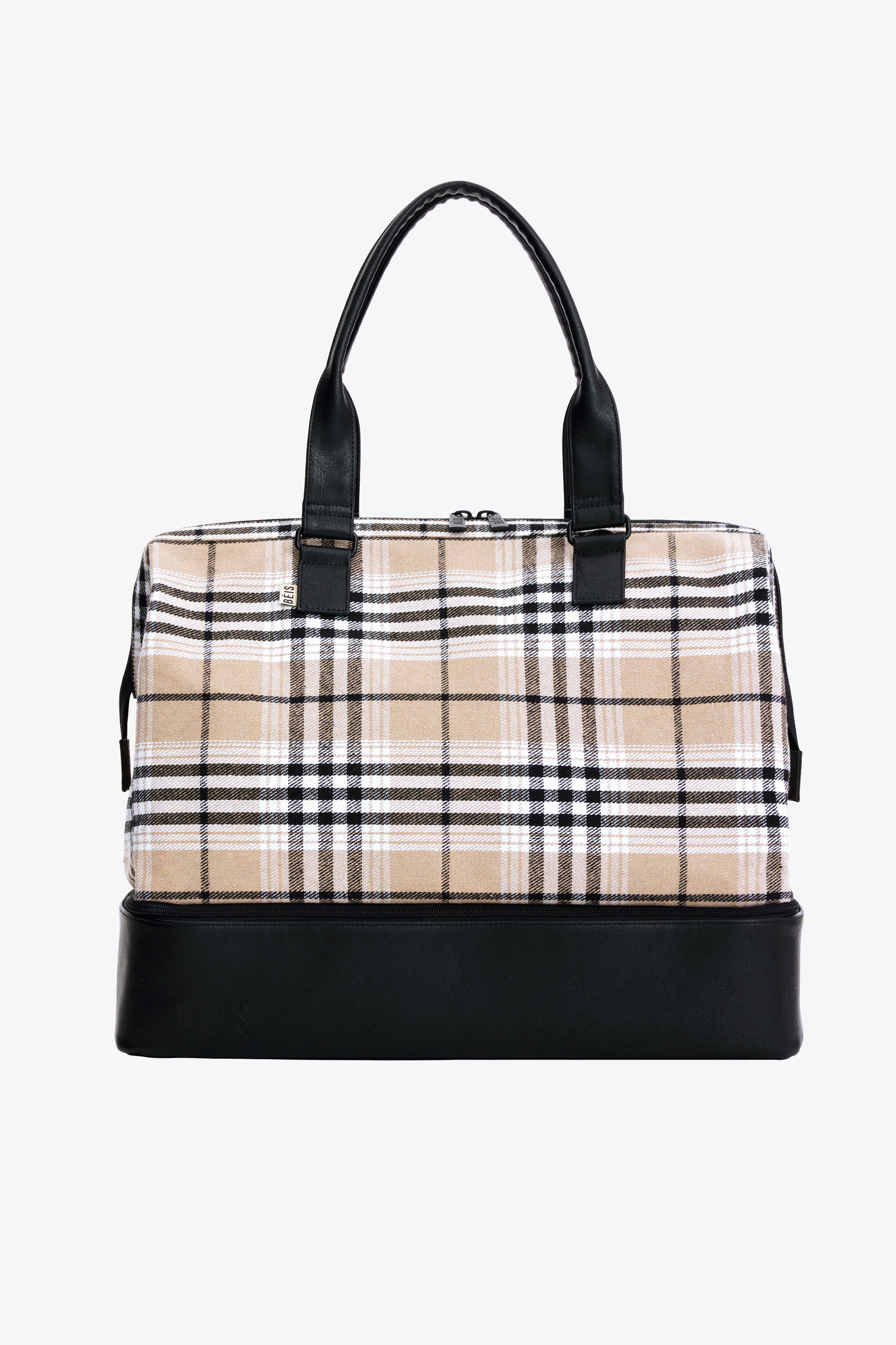 BURBERRY Leather Check Tote in Olive - More Than You Can Imagine