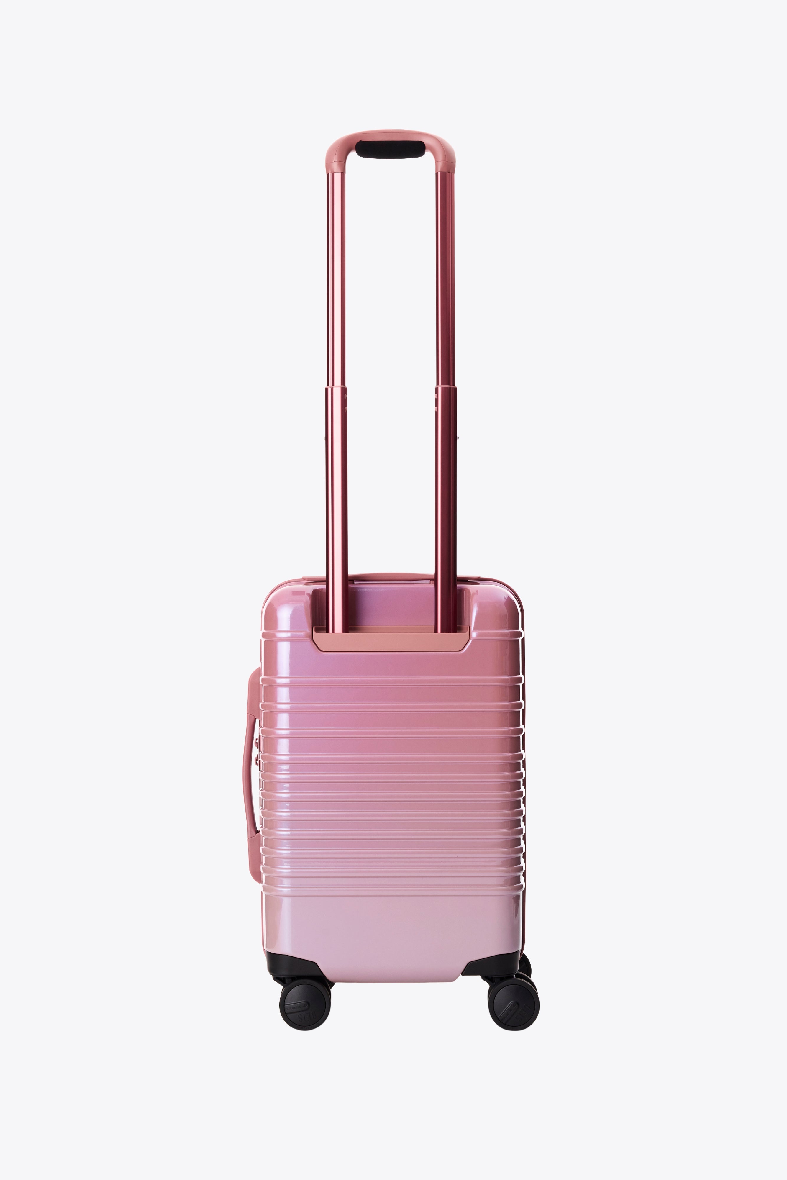 BEIS The Small Carry On Roller in Wicked Pink Iridescent Ombre Pink Small Rolling Suitcase