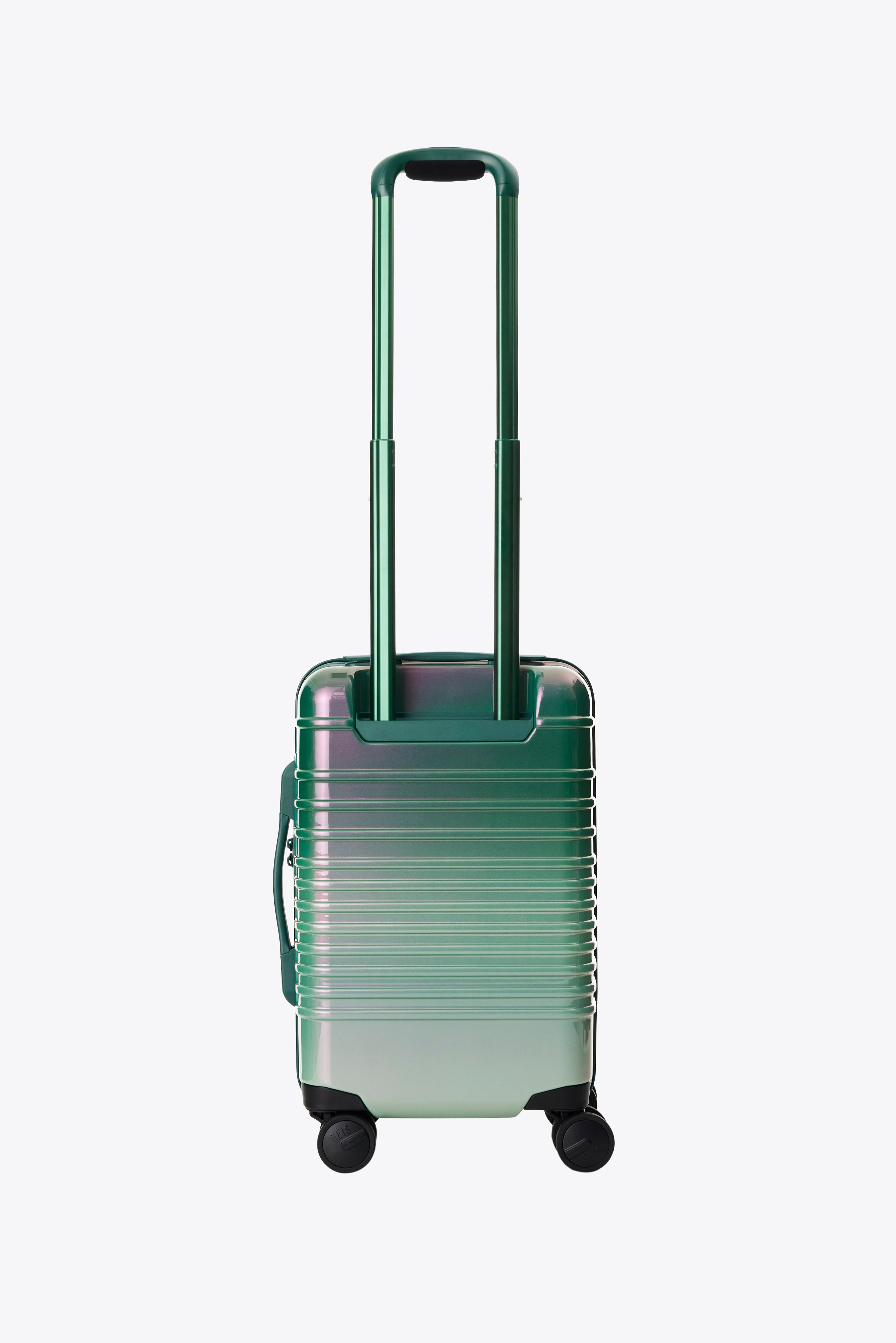 BEIS The Small Carry On Roller in Wicked Green Iridescent Ombre Green Small Rolling Suitcase