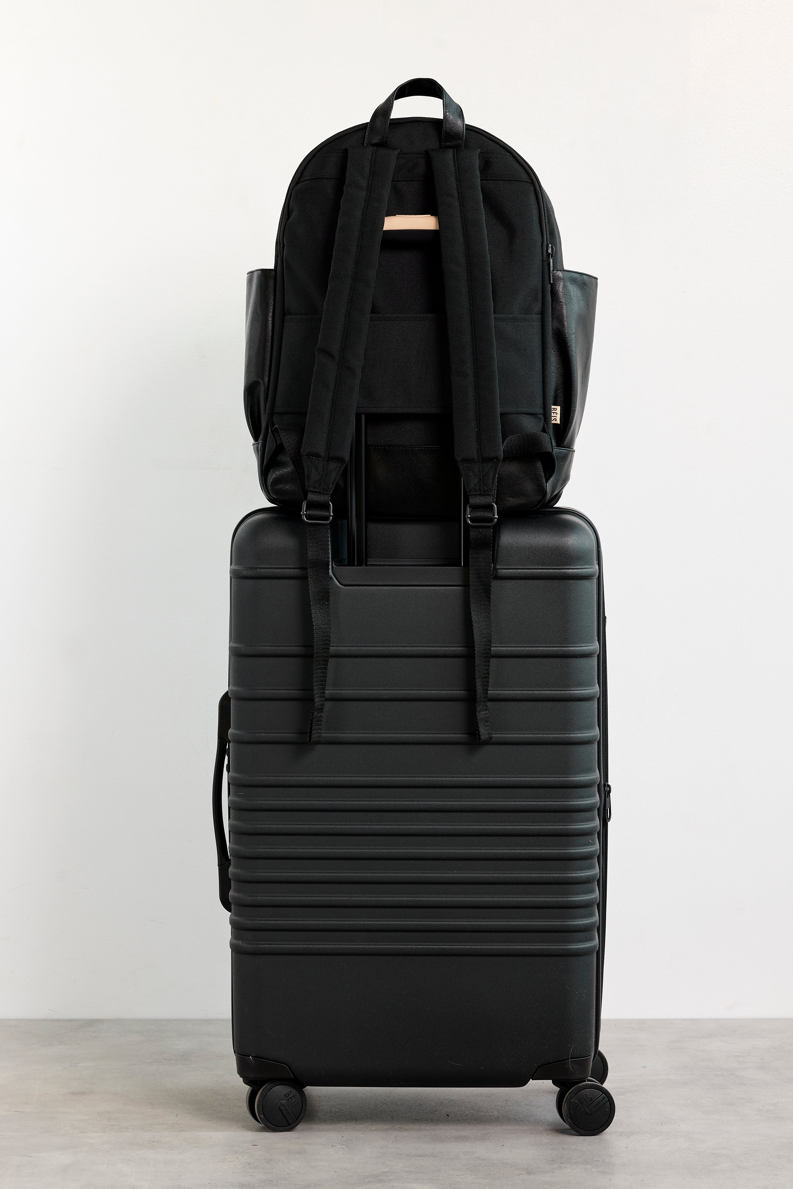 All Black Backpack Bookbag