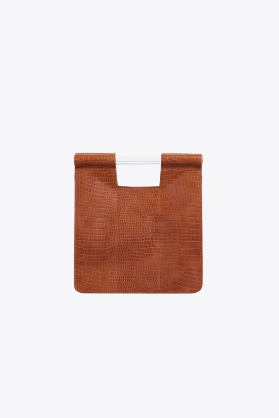 Le Crossbody en Croc Cognac