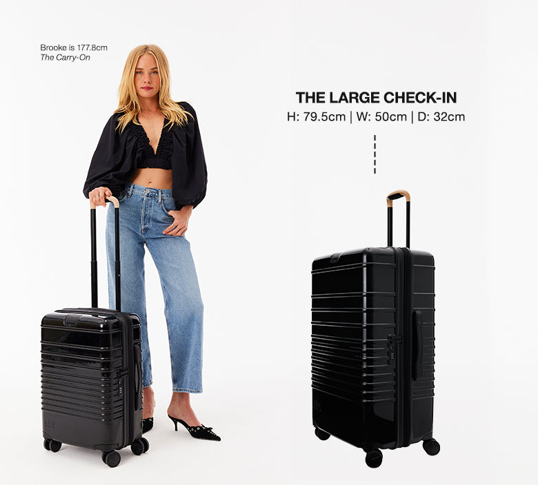 BÉIS 'The Large Check-In Roller' in Beige 29 inch Beige Rolling