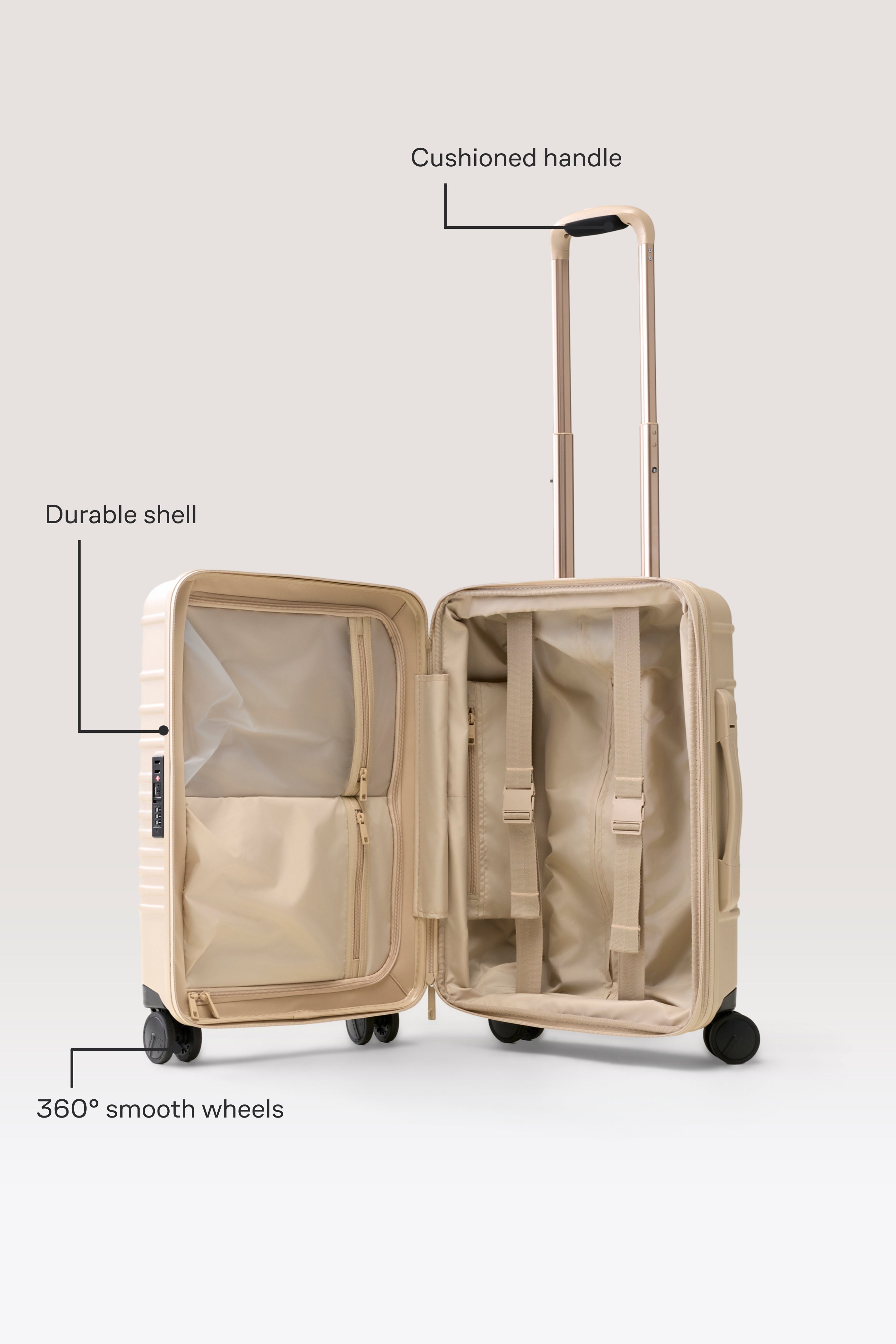 DOUBLE COMMA キャリーバッグ　beige SM size BÉIS 'The Carry-On Roller' in Beige - 21