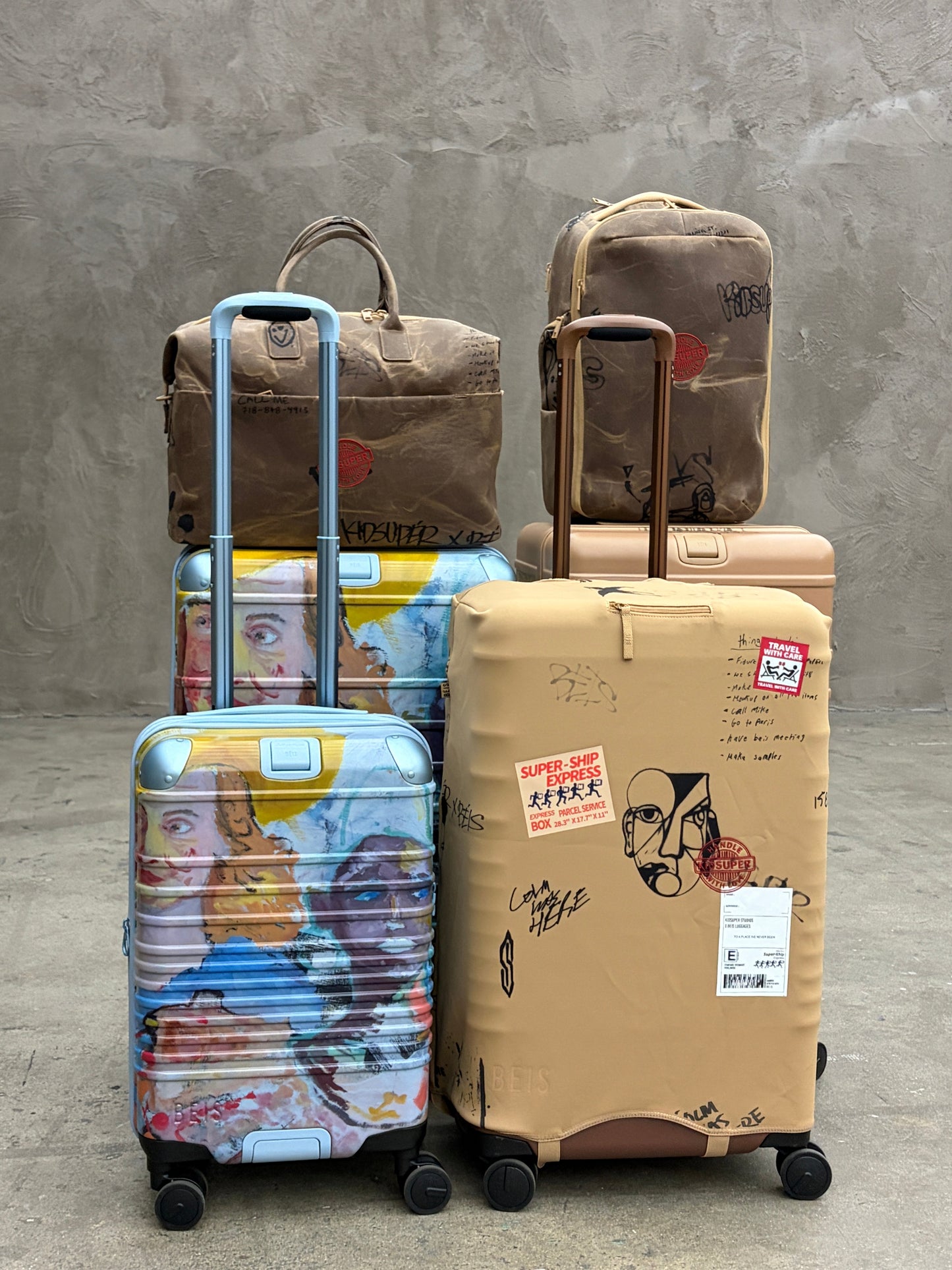 BÉIS x KidSuper The Hybrid Check-In Luggage Cover in Cargo