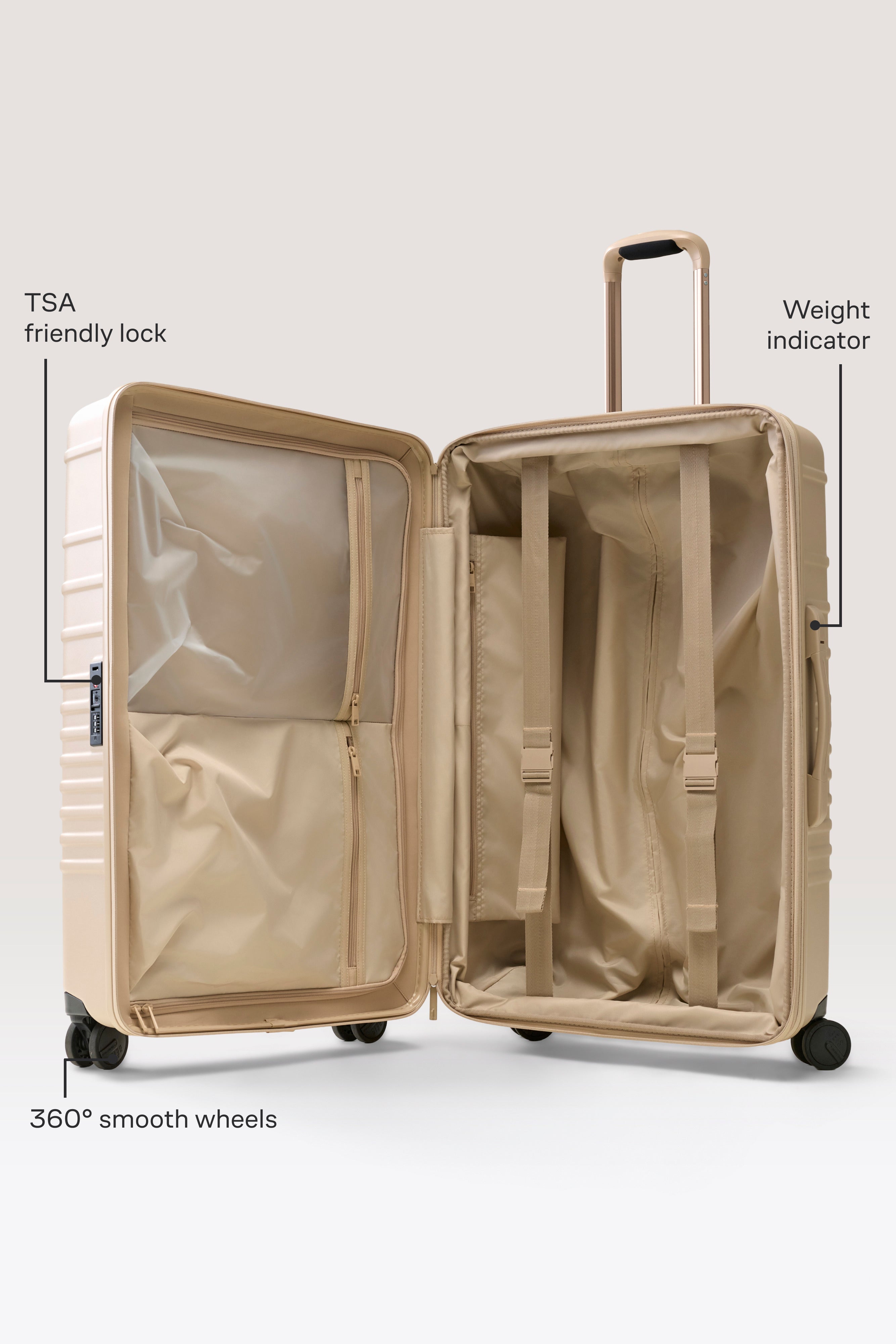 BÉIS 'The Large Check-In Roller' in Beige - 29 inch Beige Rolling