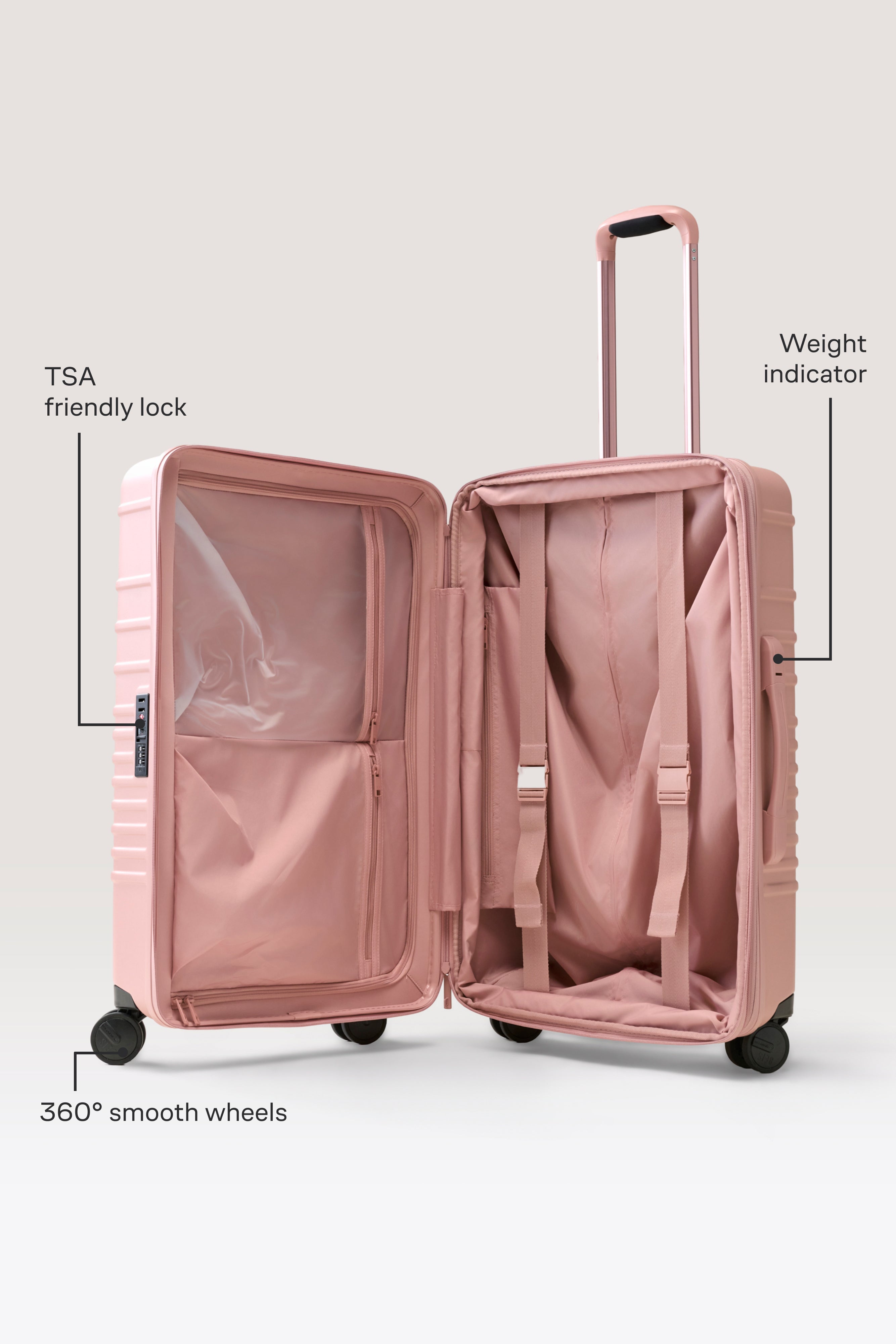 BÉIS 'The Medium Check-In Roller' in Atlas Pink - 26 in Pink