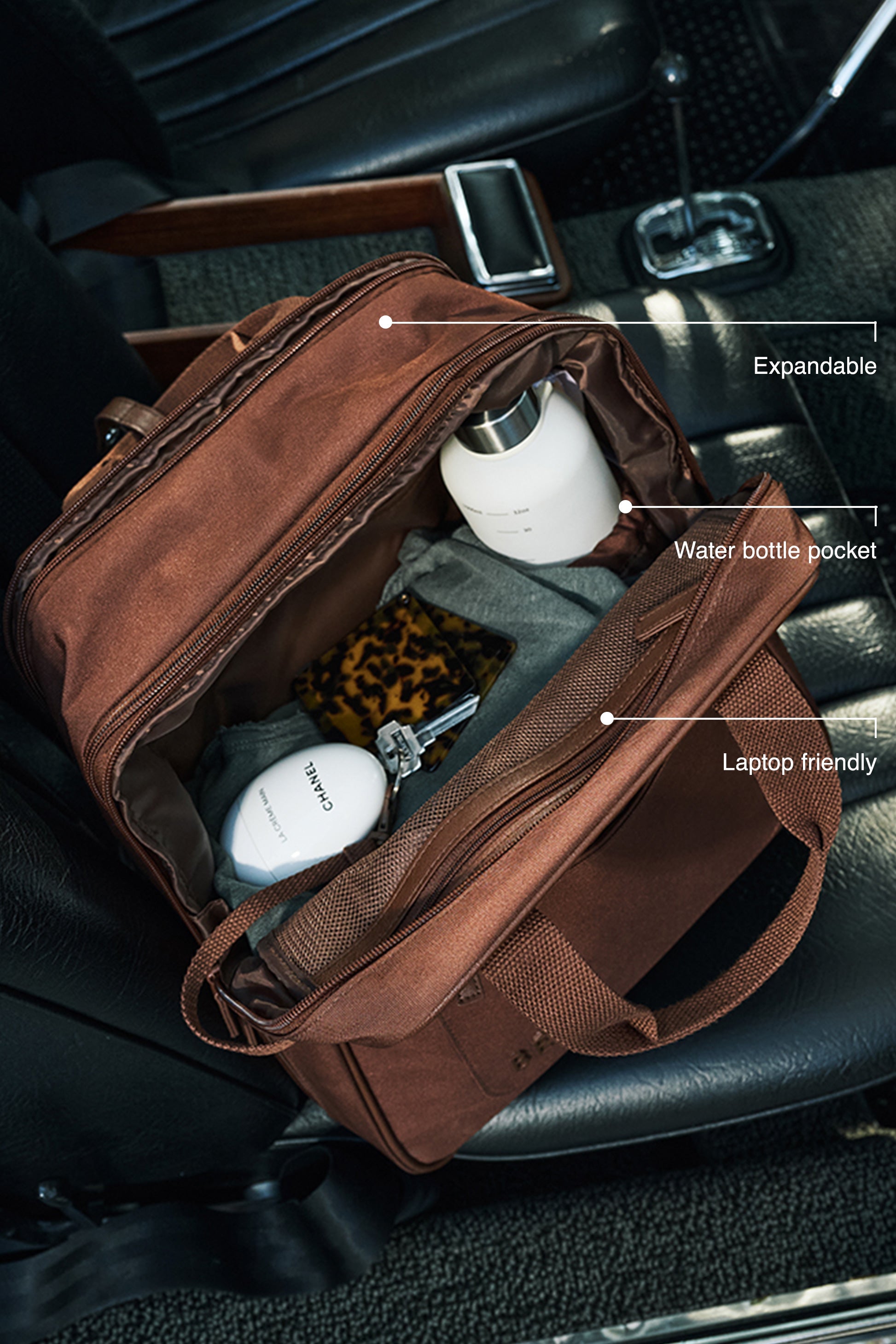 backpack for europe travel laptop pocket BÉIS 'The Expandable Backpack' in Maple