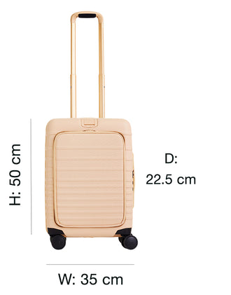 The Front Pocket Carry-On In Beige dimensions