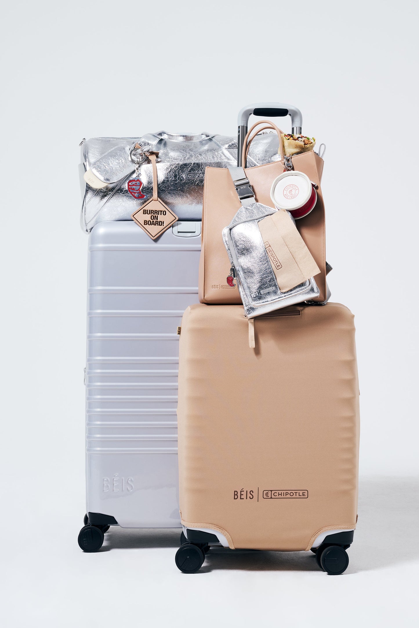 BÉIS x Chipotle The Large Check-In Roller in Glossy Foil