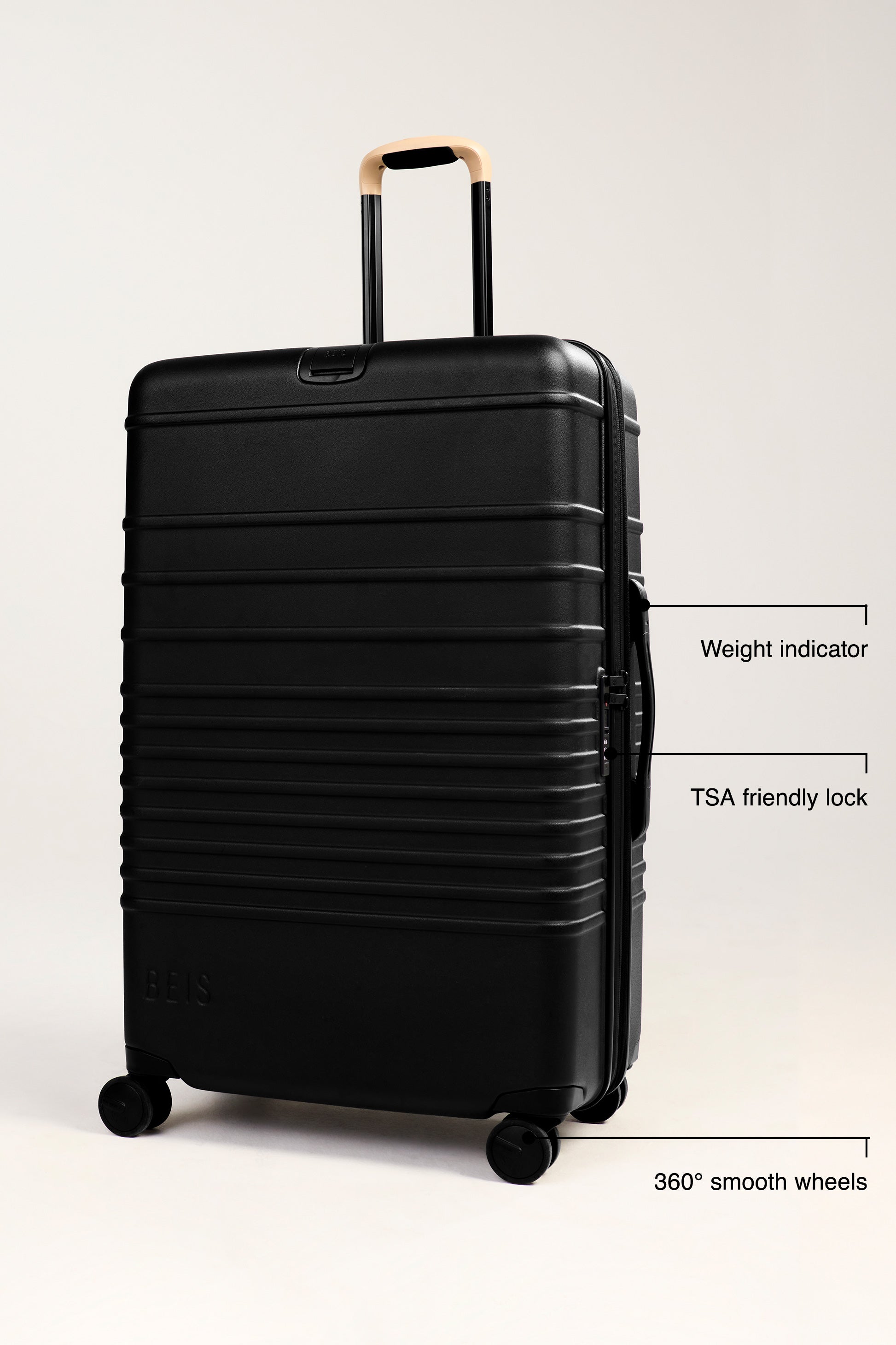 BEIS The Large Check In Roller in Black 29 inch Checked Rolling Luggage Suitcase