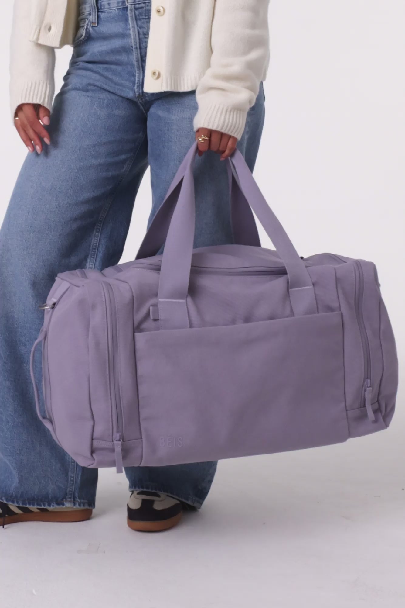 BÉIS 'The Utility Duffle' in Lavender - Lavender Heavy Duty Duffle