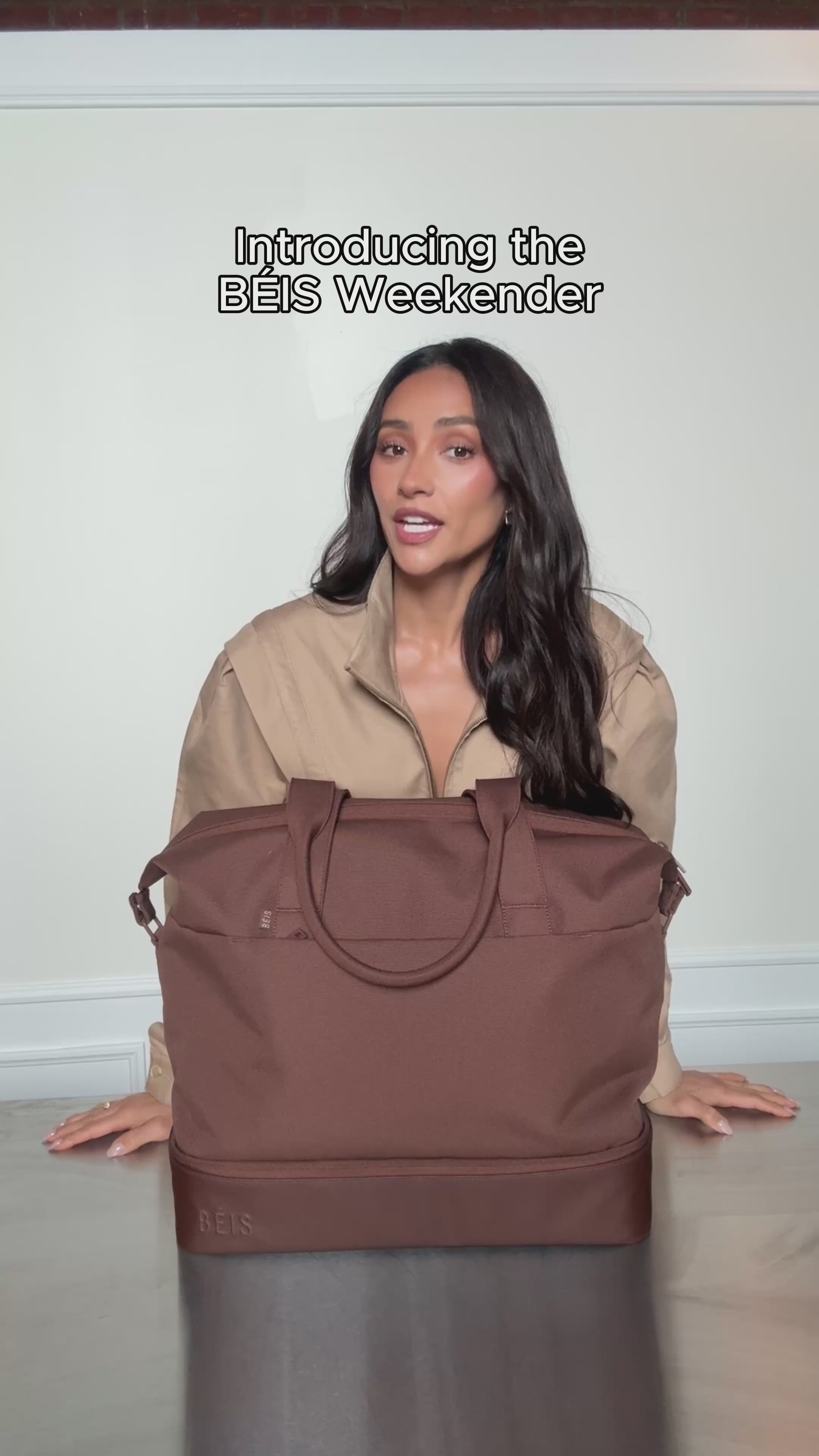 ウィッカー　ヴィンテージ　パステルピンク BÉIS 'The Weekender' in Atlas Pink - Weekender Travel Bag in Pink