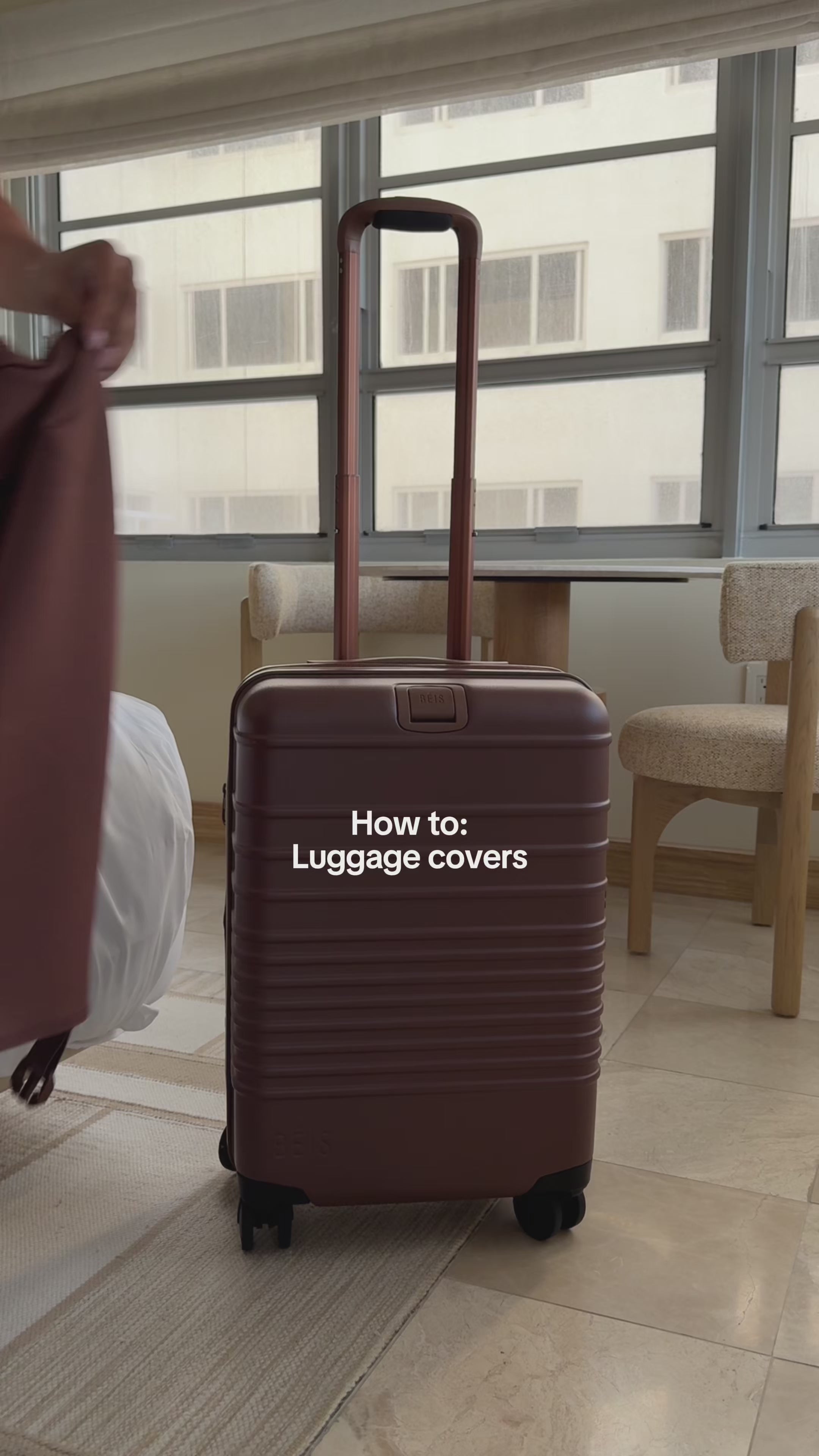 BÉIS 'The Large Check-In Luggage Cover' in Olive - Green 29
