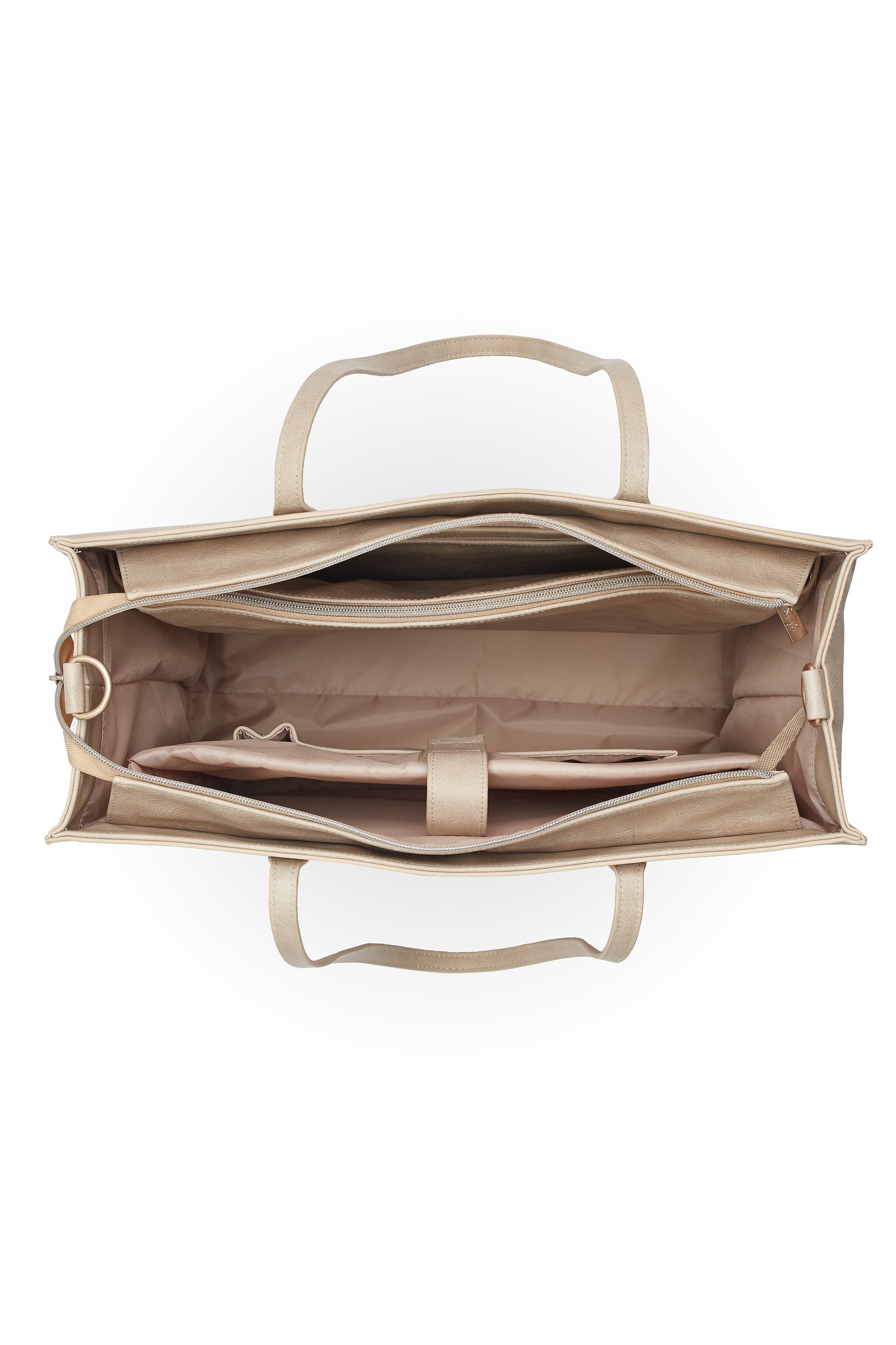 BÉIS 'The Work Tote' in Beige - Small Work Bag For Women & Laptop Bag