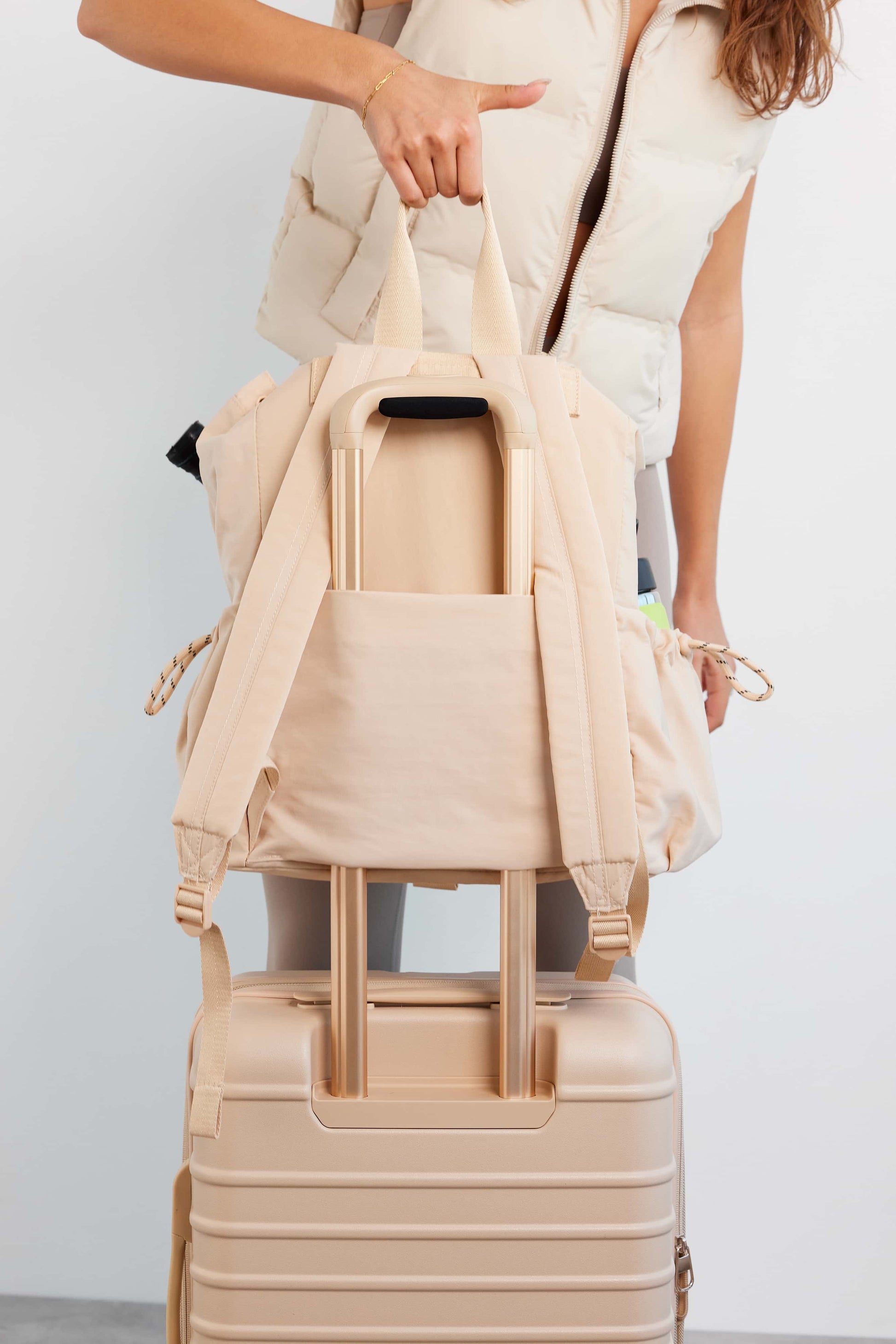 The Sport Backpack in Beige Inspired Chic Tennis - Backpack