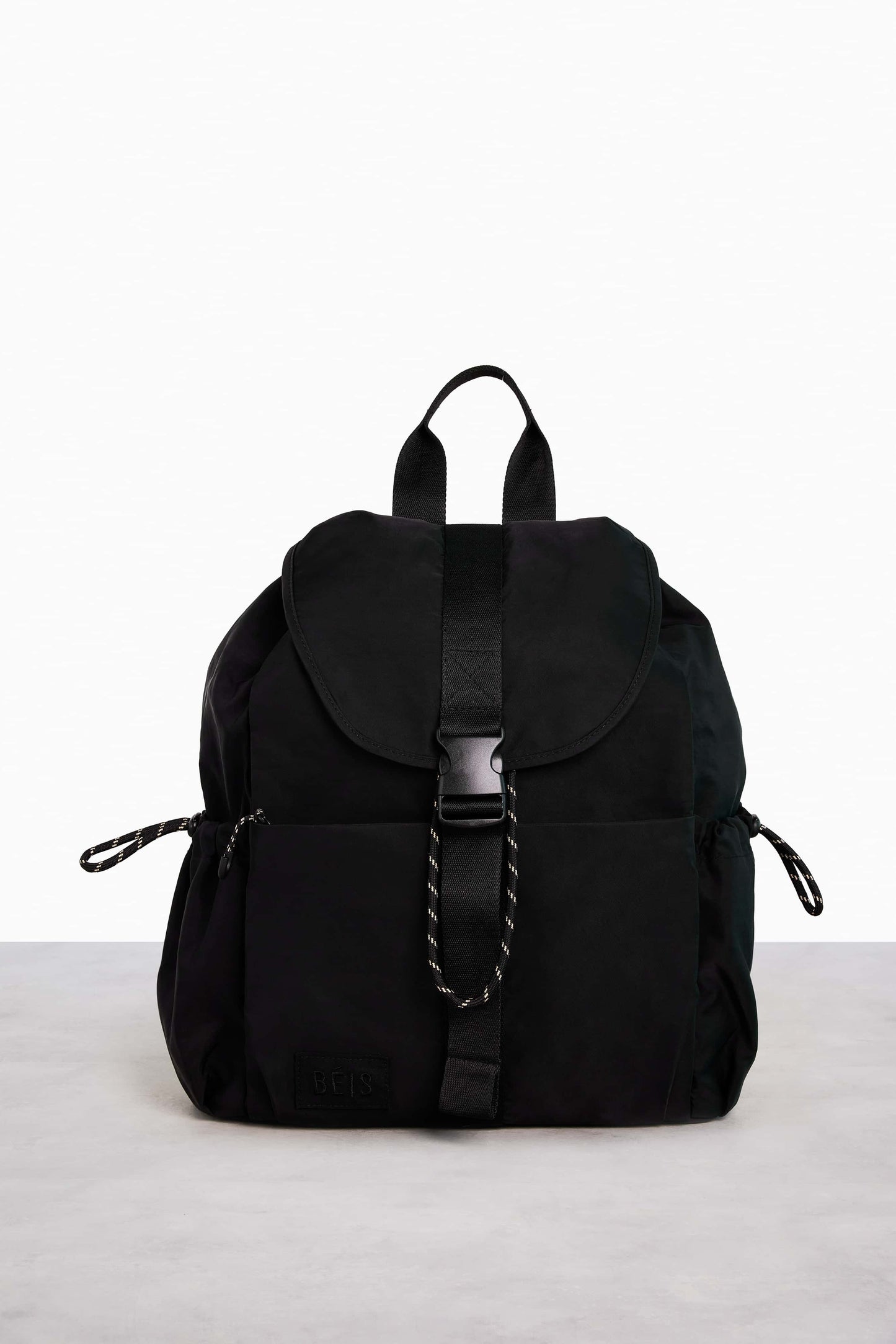 black leather sporty backpack BÉIS 'The Sport Backpack' in Black