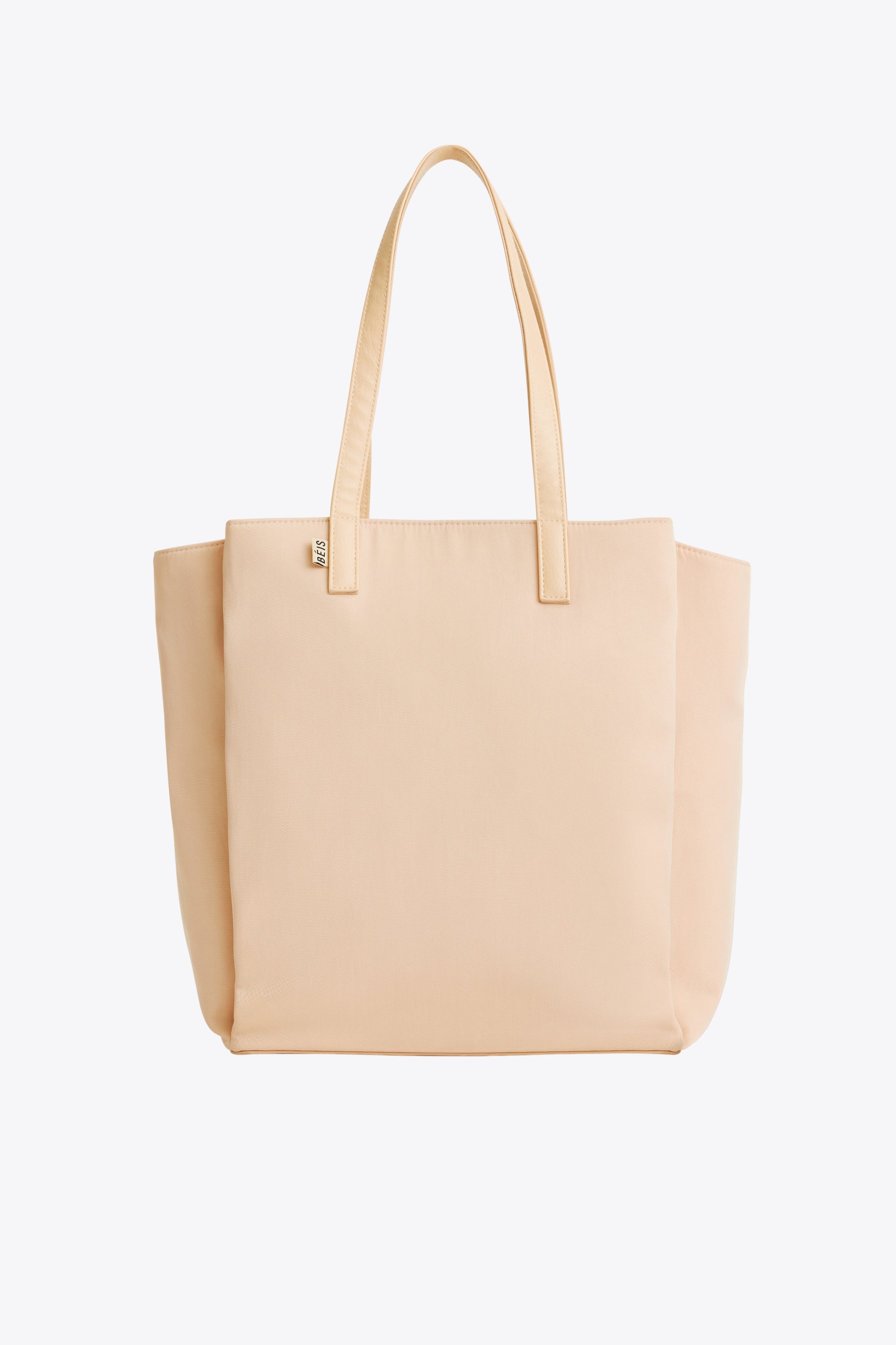 Canvas Leather Tote Bag Beige/Brown