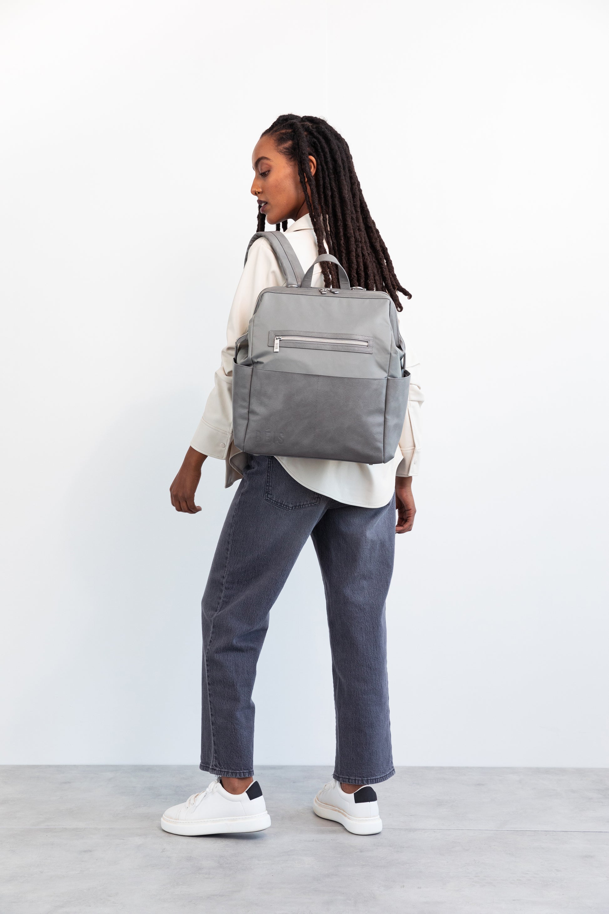 The Backpack Diaper Bag in Grey - Main Image