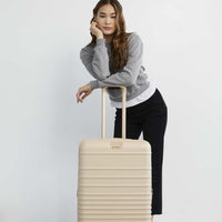 BÉIS 'The 26 Check-In Roller' in Beige - 26 Inch Rolling Luggage & Suitcase