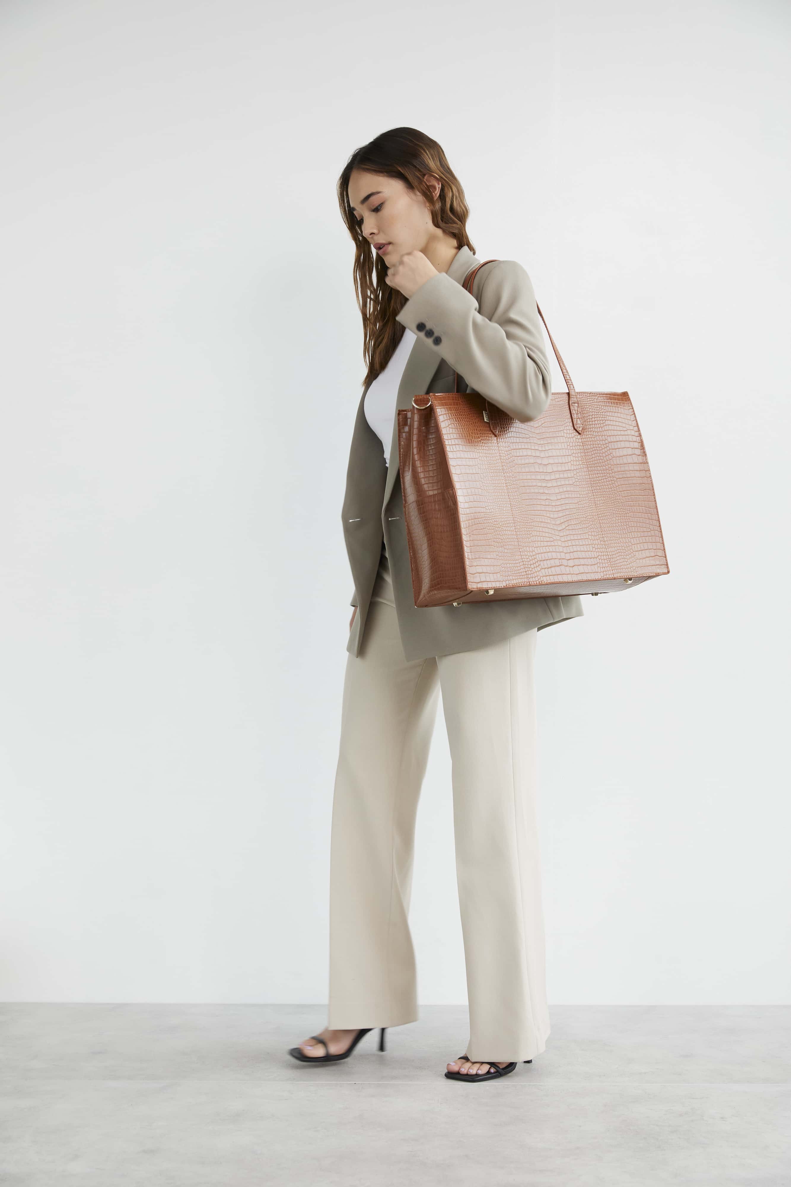 Beis work tote online croc